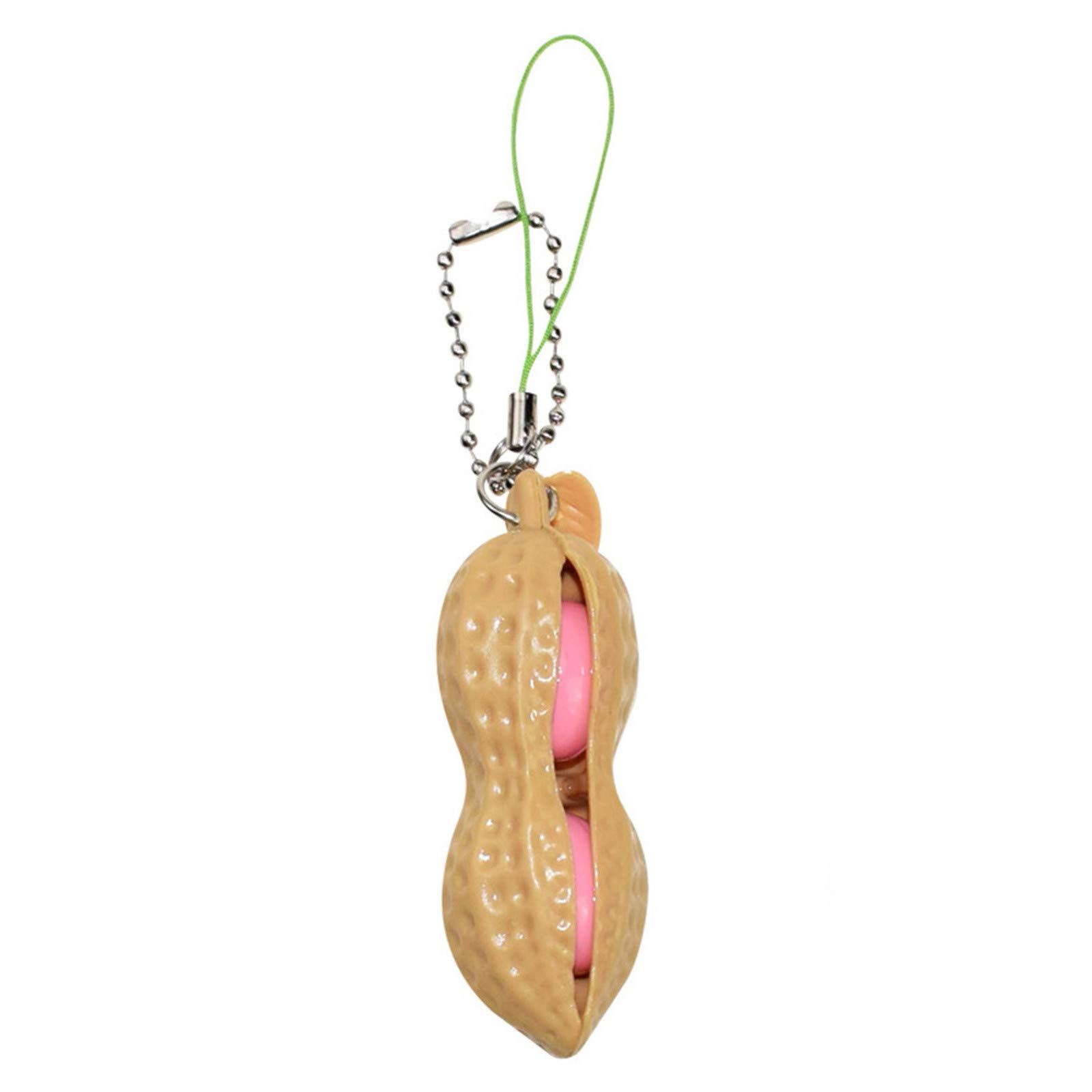 Anti-Anxiety Fidget Toys for Stress Relief & Focus - Fun Peanut Sensory Toy for Office, School & Travel - Keychain Attachment for Phone Keys Backpack - Perfect Gift for Adults & Kids with ADHD, Autism or Anxiety (1PC)