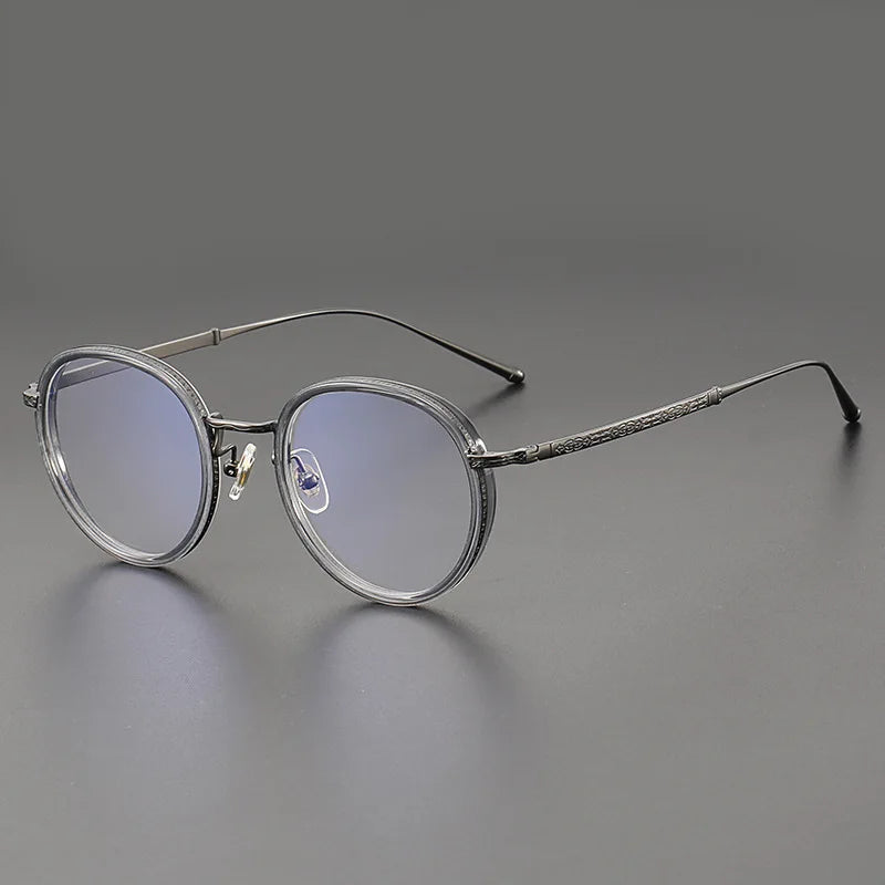 Stylish Aimee Unisex Full Rim Oval Round Titanium Acetate Eyeglasses Frame 5911 - Lightweight & Durable for Work, Reading & Fashion