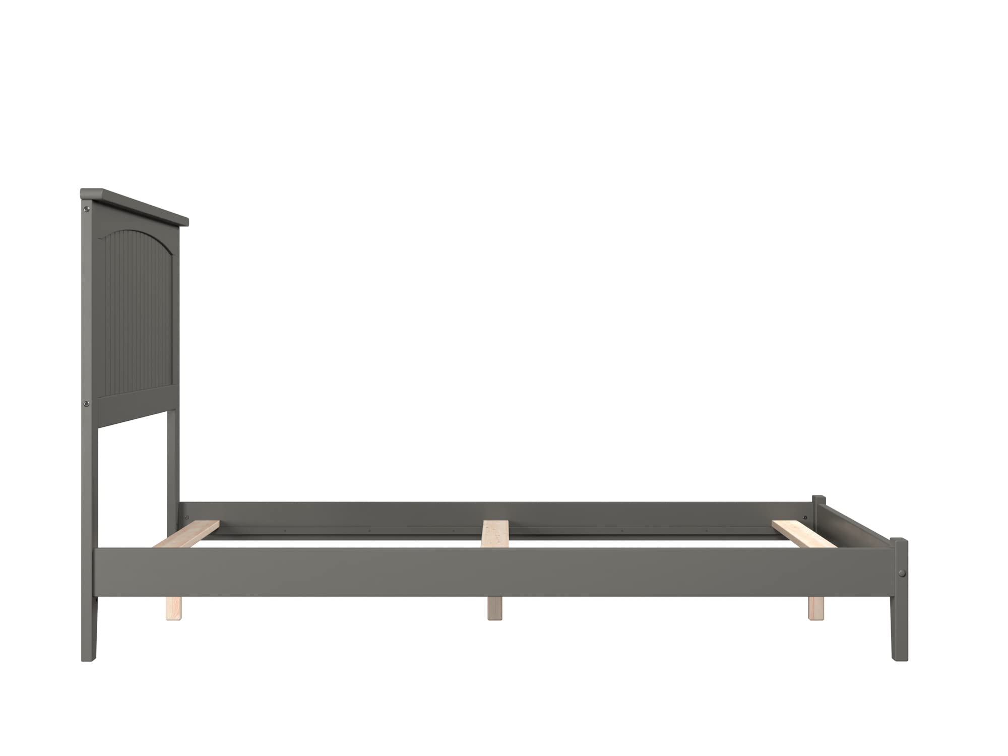 AFI Nantucket Full Size Bed Frame with USB Charging Ports, Grey - Sturdy Foundation for Bedrooms, Guest Rooms & Dormitories