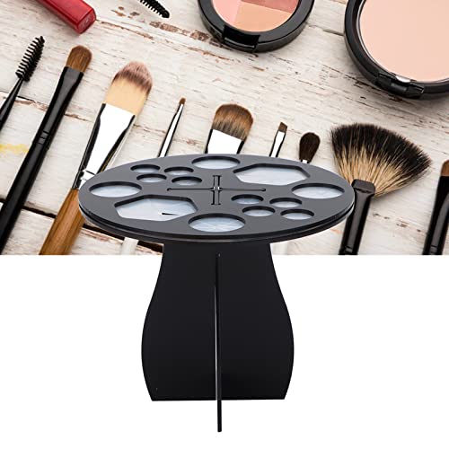 14 Holes Makeup Brush Drying Rack & Holder - Black Cosmetic Brush Cleaning, Washing, Drying, Storage & Organizing Tool for Professional & Home Makeup Artists