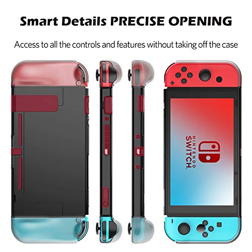 Nintendo Switch Dockable Case - Ultra-Thin TPU Grip Cover with Shock-Absorption Design, PC Protective Case for Switch Console & Joy-Con Controllers (Black) | Perfect for Gaming, Travel & Everyday Protection