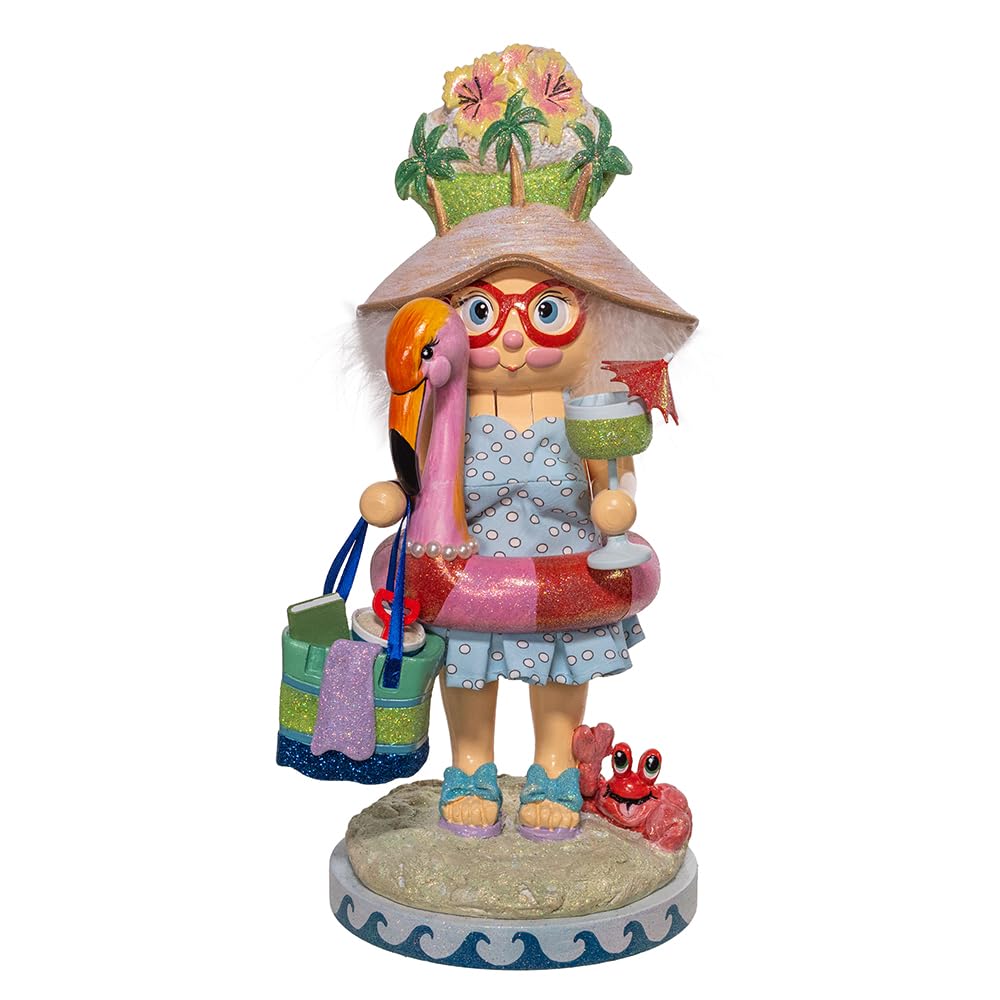 Kurt Adler 15-inch Hollywood Nutcrackers™ Beach Girl Nutcracker - Christmas Holiday Decor, Coastal Themed Home Decoration for Beach House, Living Room & Seasonal Party Decorations