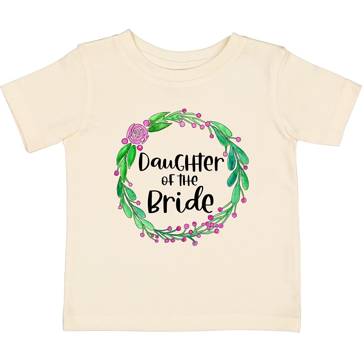 Inktastic Daughter of The Bride Rose Wreath Baby T-Shirt - Cute Floral Design for Wedding Party, Bridal Shower & Family Photos