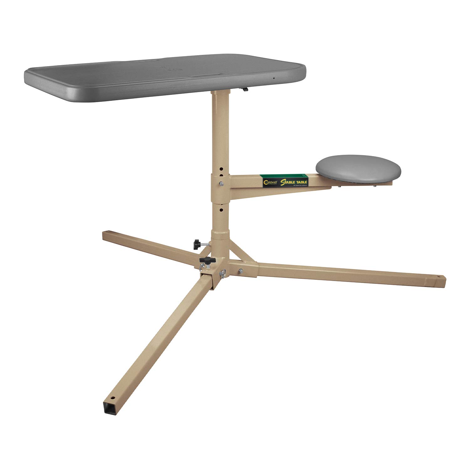 Caldwell Ambidextrous Stable Table with 360° Rotation - Weatherproof Synthetic Top & Seat for Outdoor Shooting, Range Practice & Gun Cleaning | Perfect for Hunting, Tactical Training & Firearm Maintenance