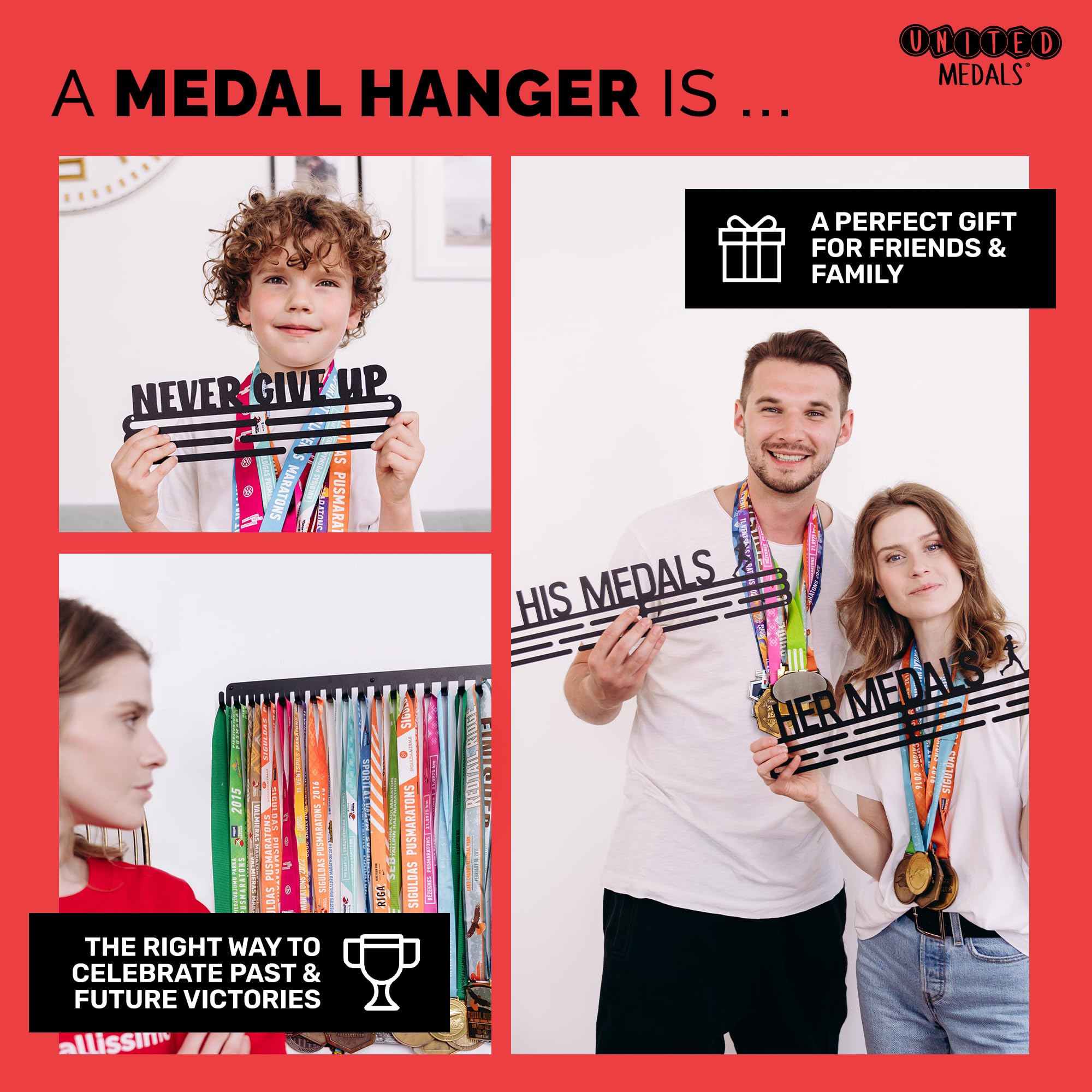 Beast Mode Medal Holder - Heavy Duty Steel Medal Hanger & Display Rack for Awards, Ribbons, and Badges - Perfect for Sports Trophies, Military Medals, and Race Finisher Displays