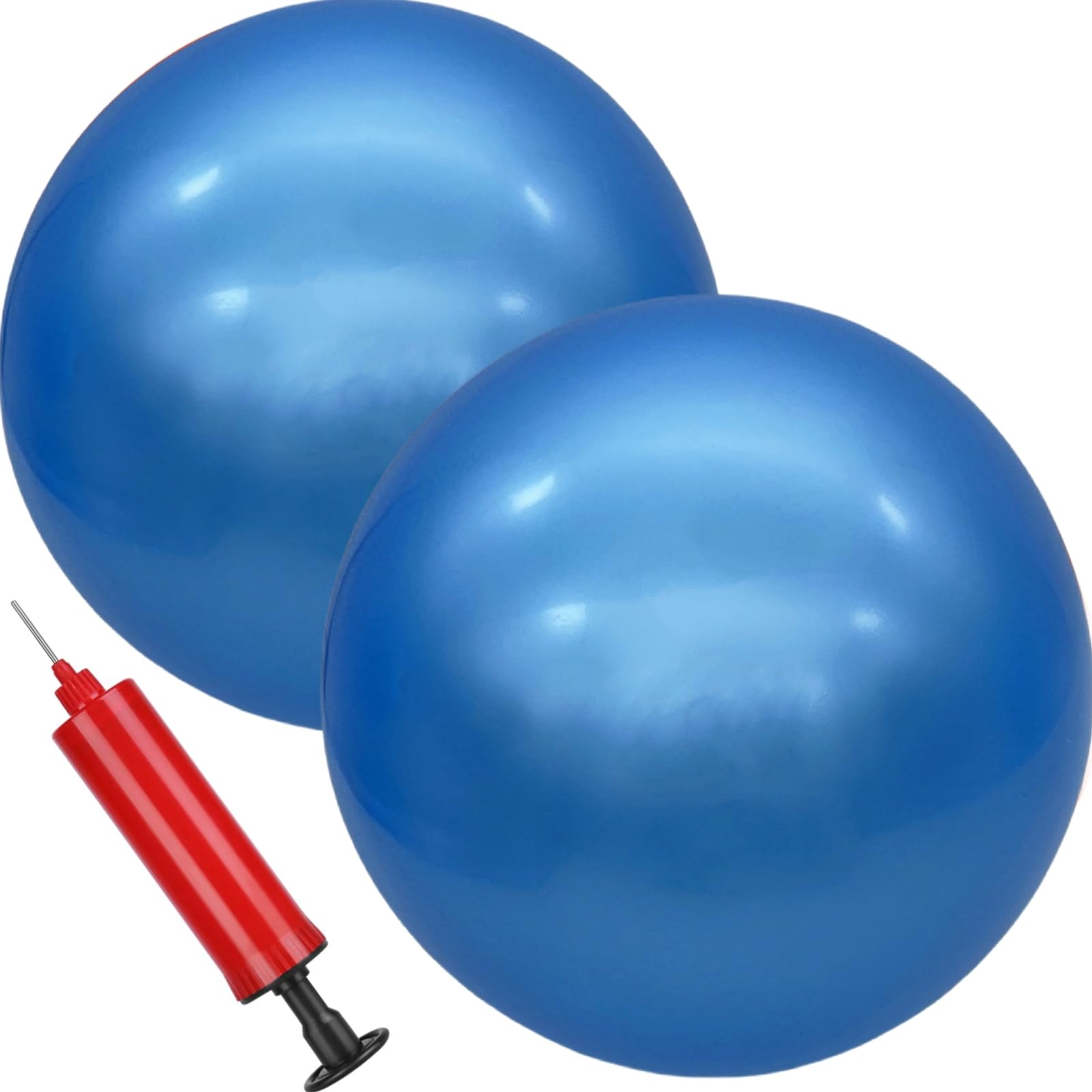 2 Pack 9 Inch Inflatable Bouncy Balls with Hand Pump - Fun Indoor Outdoor Play Balls for Kids, Birthday Party Favors, Backyard Games & Summer Activities