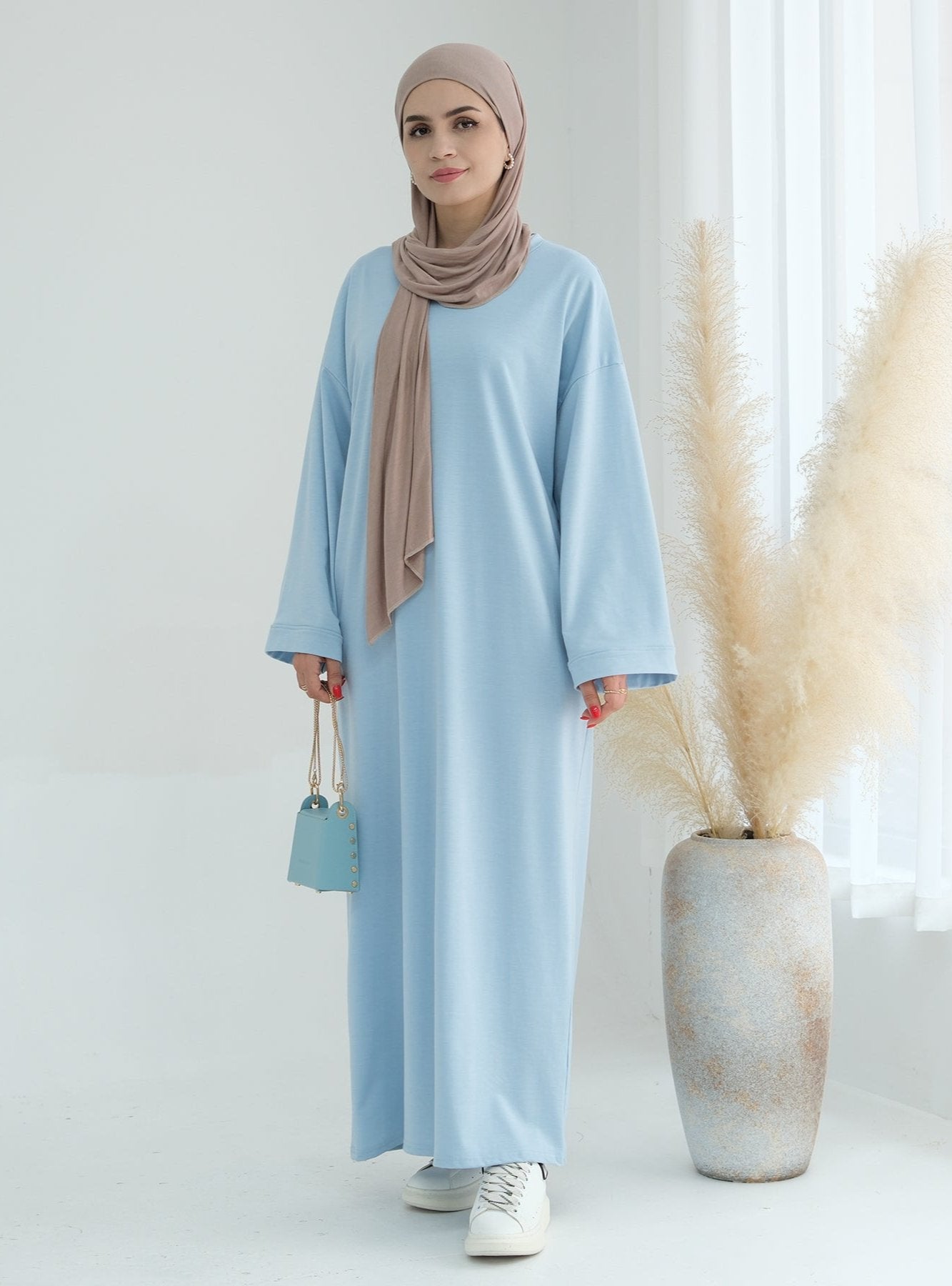 Ava Knit Maxi Dress for Women - Soft & Comfortable Long Flowy Dress in Blue | Perfect for Summer, Beach, Parties & Casual Wear