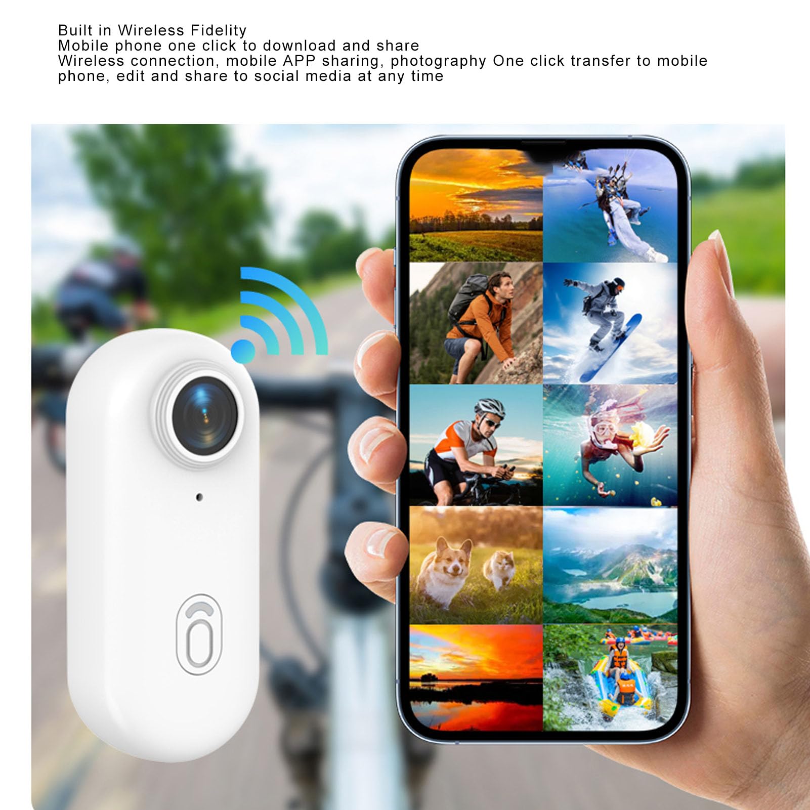 Bewinner 1080P HD Mini Body Camera - Magnetic Wearable Action Camera with Back Clip, Pet Collar Camera, Helmet Cam for Vlogging, Travel, Cycling & Outdoor Adventures (White) - Perfect for Sports, Security & Pet Monitoring