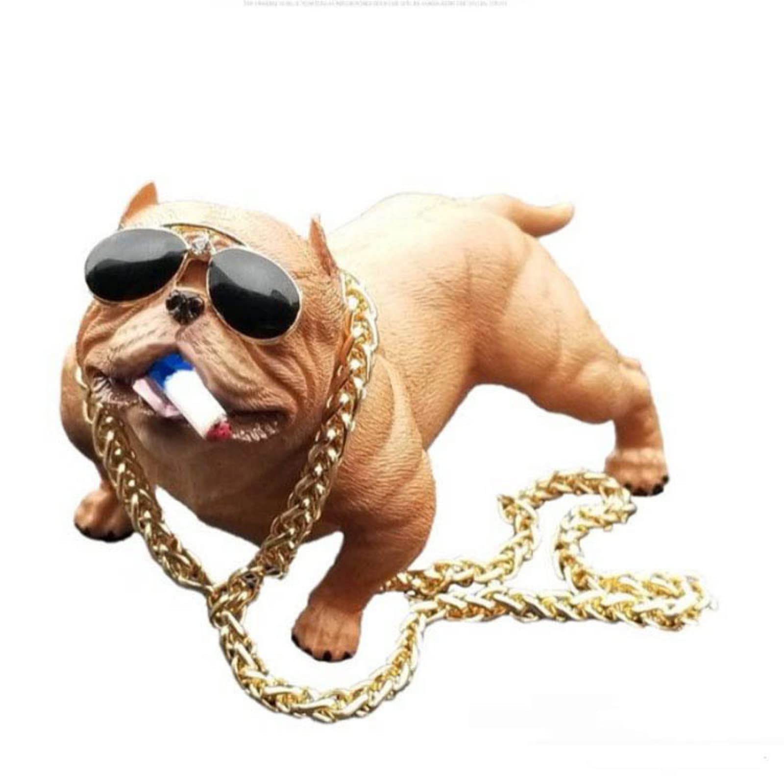 Premium Realistic Smoking Bully Dog Car Ornament - Heavyweight Interior Decor for Men & Women - Perfect for Car, Truck, SUV & Office Desk Decoration