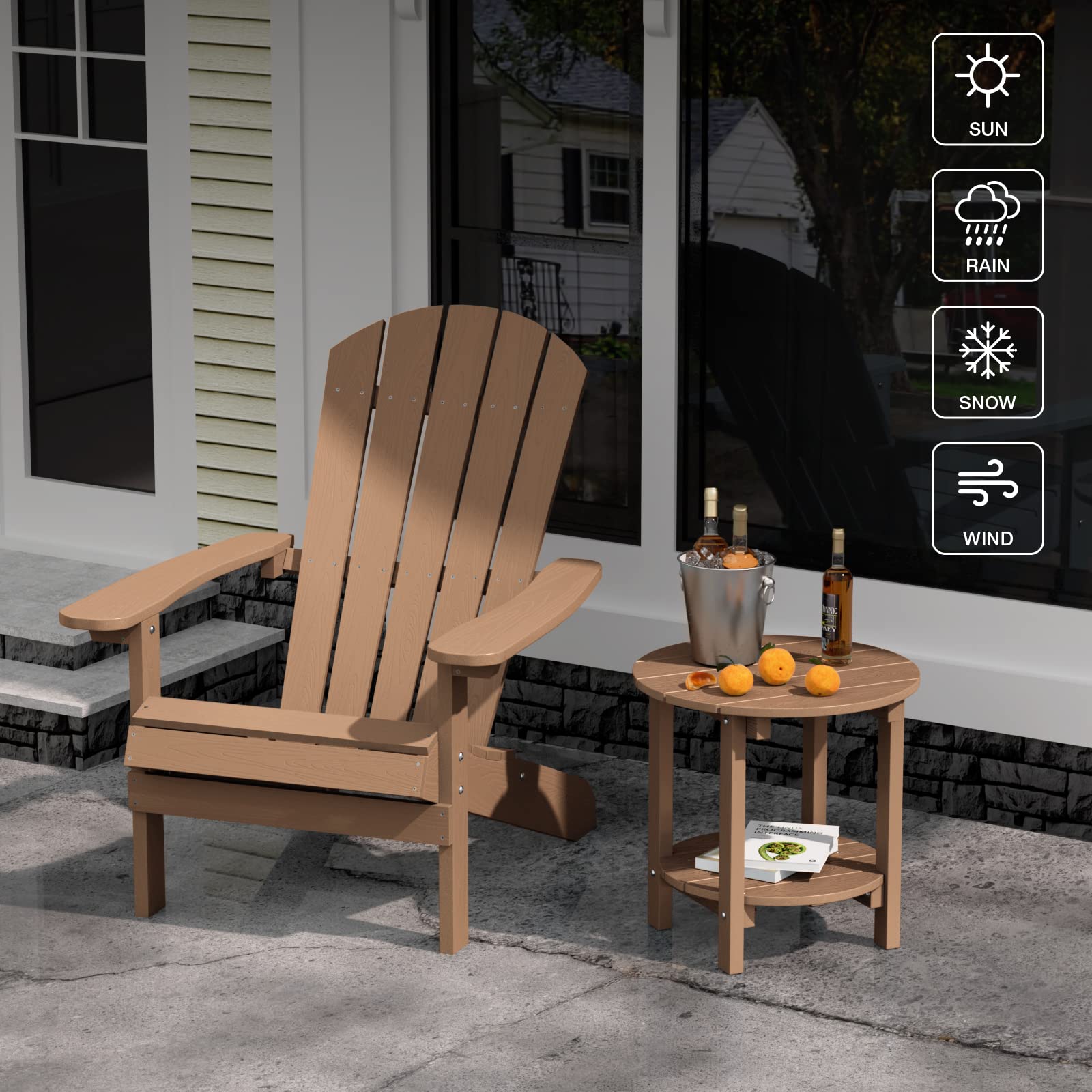 YEFU Adirondack Side Table Set of 2 - 18