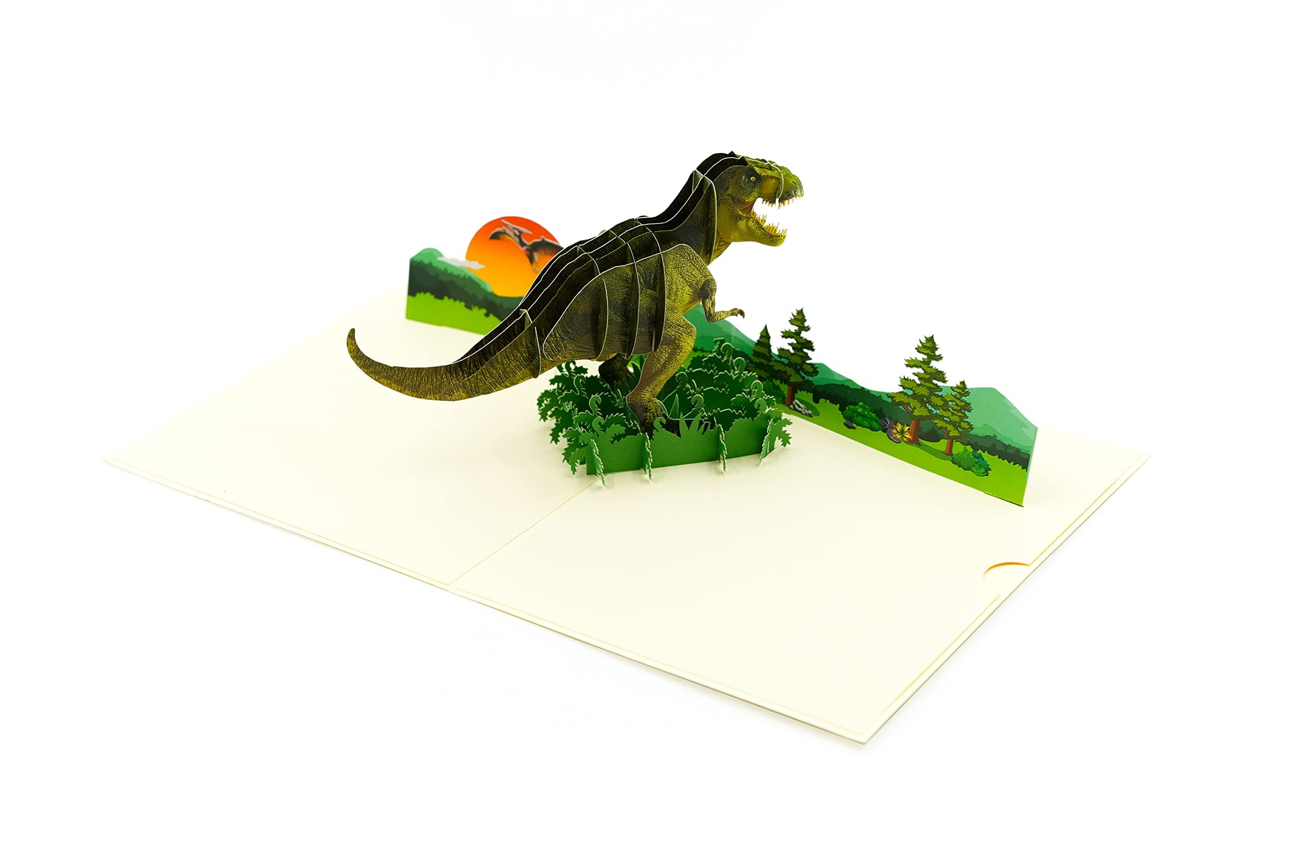 Dinosaur Pop Up Greeting Card Set - Blank, Birthday, Thank You Cards for Kids, Grandson & Preschool Occasions | Jungle Theme 3D Cards for Parties, Gifts & Special Events