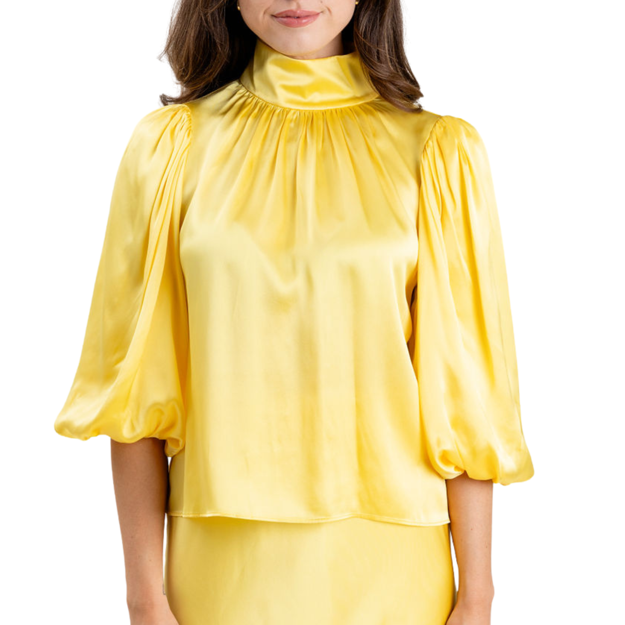 Carmen High Neck Silk Blouse - Elegant Women's Silk Shirt for Work, Party & Formal Occasions | Breathable & Comfortable Silk Top for Office & Evening Events
