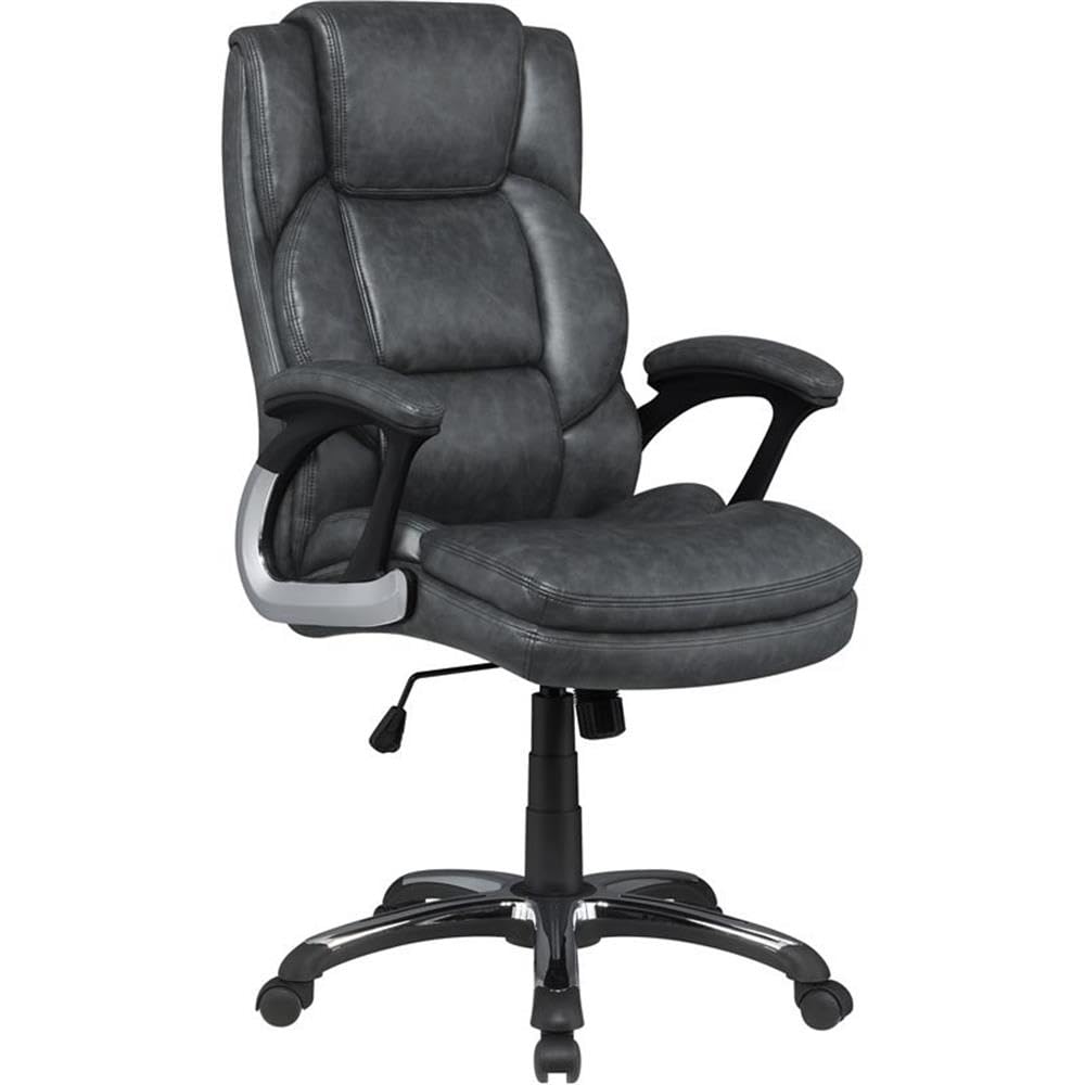 UrbanPro Adjustable Height Office Chair with Padded Armrests in Gray & Black - Ergonomic Desk Chair for Home Office, Gaming, and Workspace Comfort