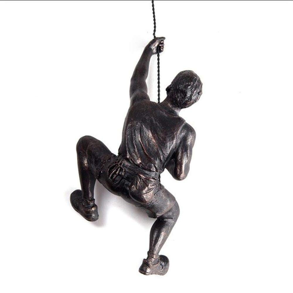 CAIDAI&YL Creative Rock Climbing Men Sculpture - Resin Statue Figurine for Home Decor, Wall Hanging Ornaments (Black, Left Hand) - Perfect for Adventure Lovers, Office Desk Decor & Mountain Climbing Enthusiast Gifts