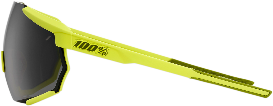 100% Racetrap Sunglasses - Yellow Frame with Black Mirror Lens (Model 61037 004 61) for Cycling, Running & Outdoor Sports