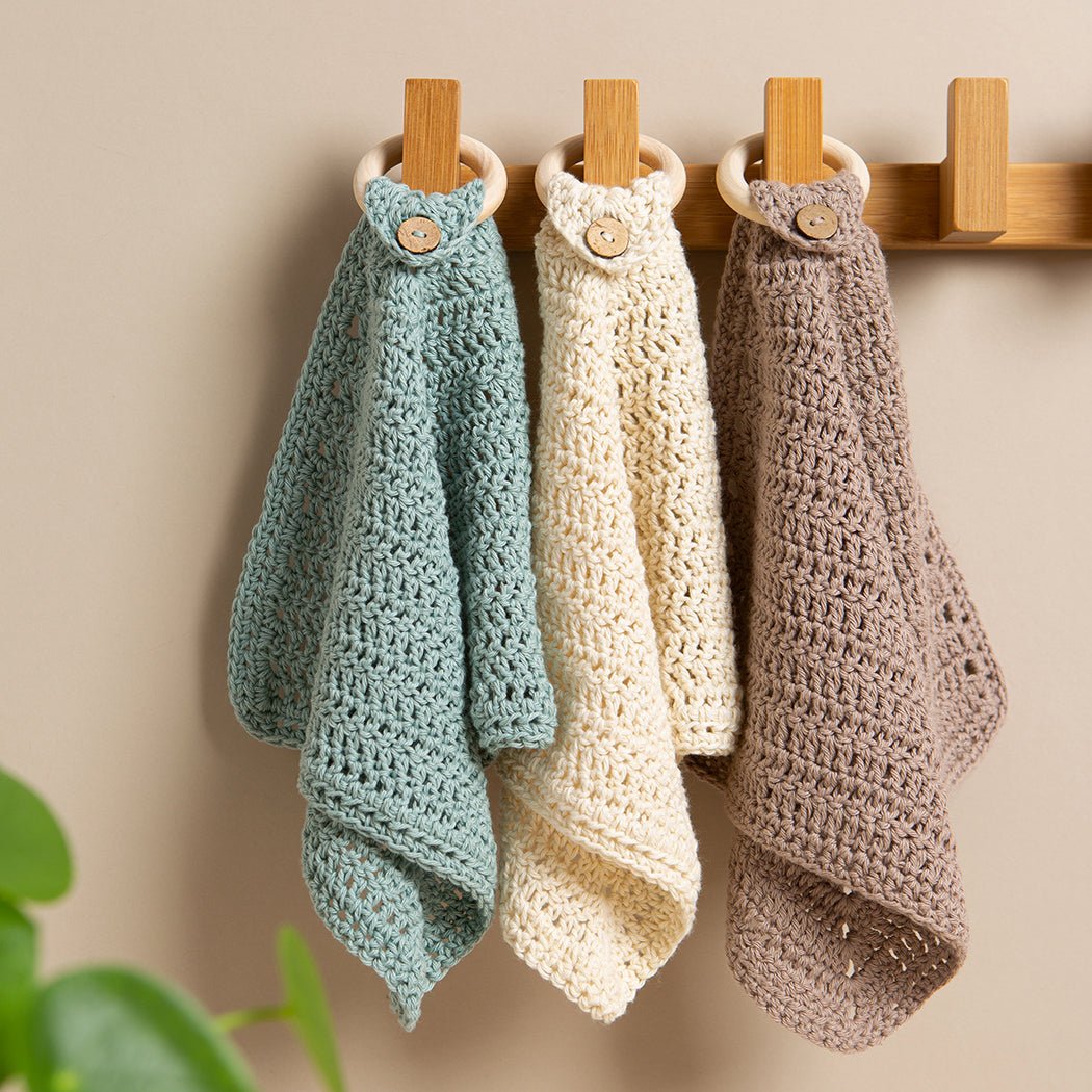 Eco-Friendly Crochet Dish Cloth Kit - Reusable Cotton Cleaning Cloths for Kitchen, Dishes & Household Cleaning | DIY Handmade Craft Project for Sustainable Living