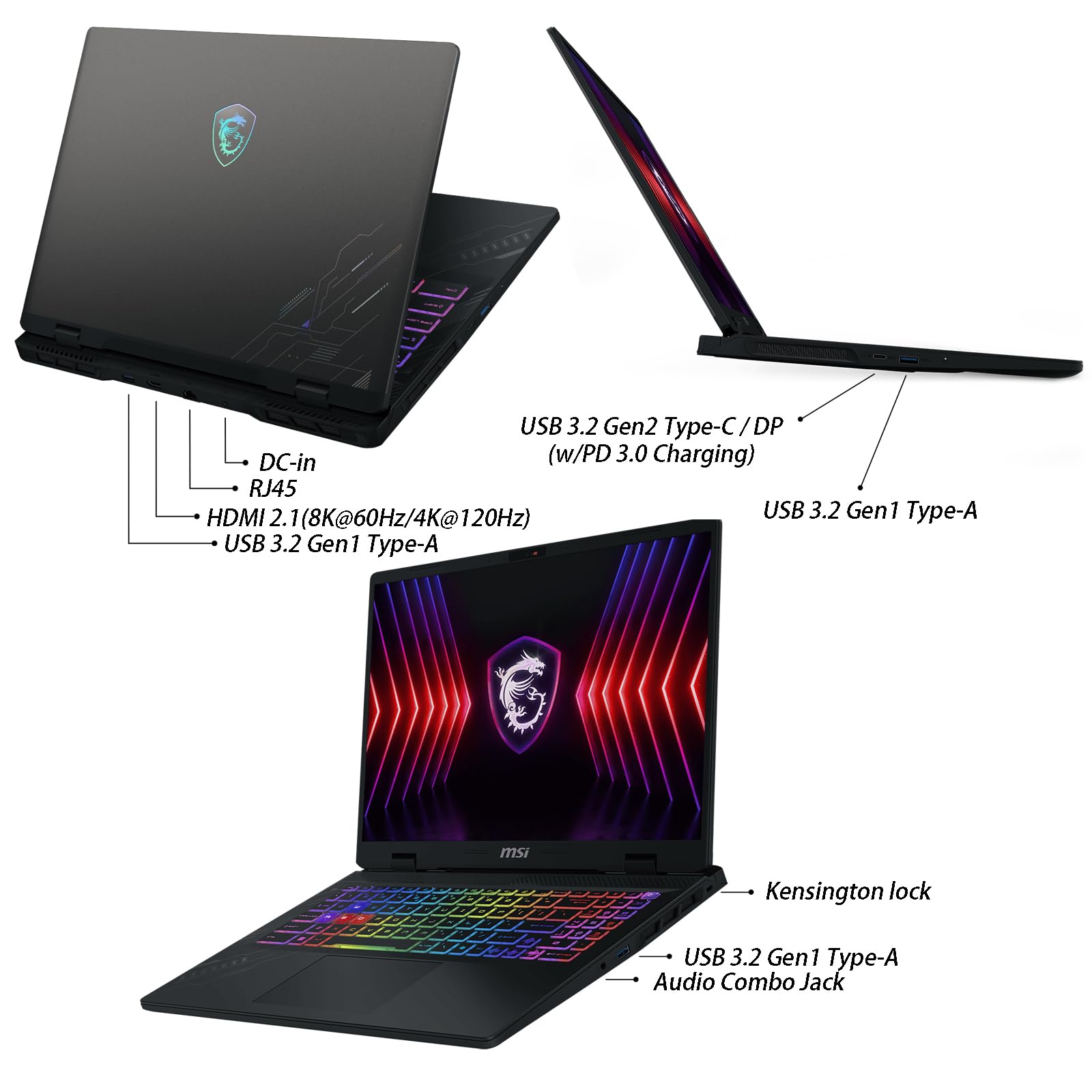 MSI RTX 4070 Gaming Laptop - Intel Core i7-14650HX 16-Core Processor, 16GB DDR5 RAM, 1TB PCIe Gen4 SSD, 16