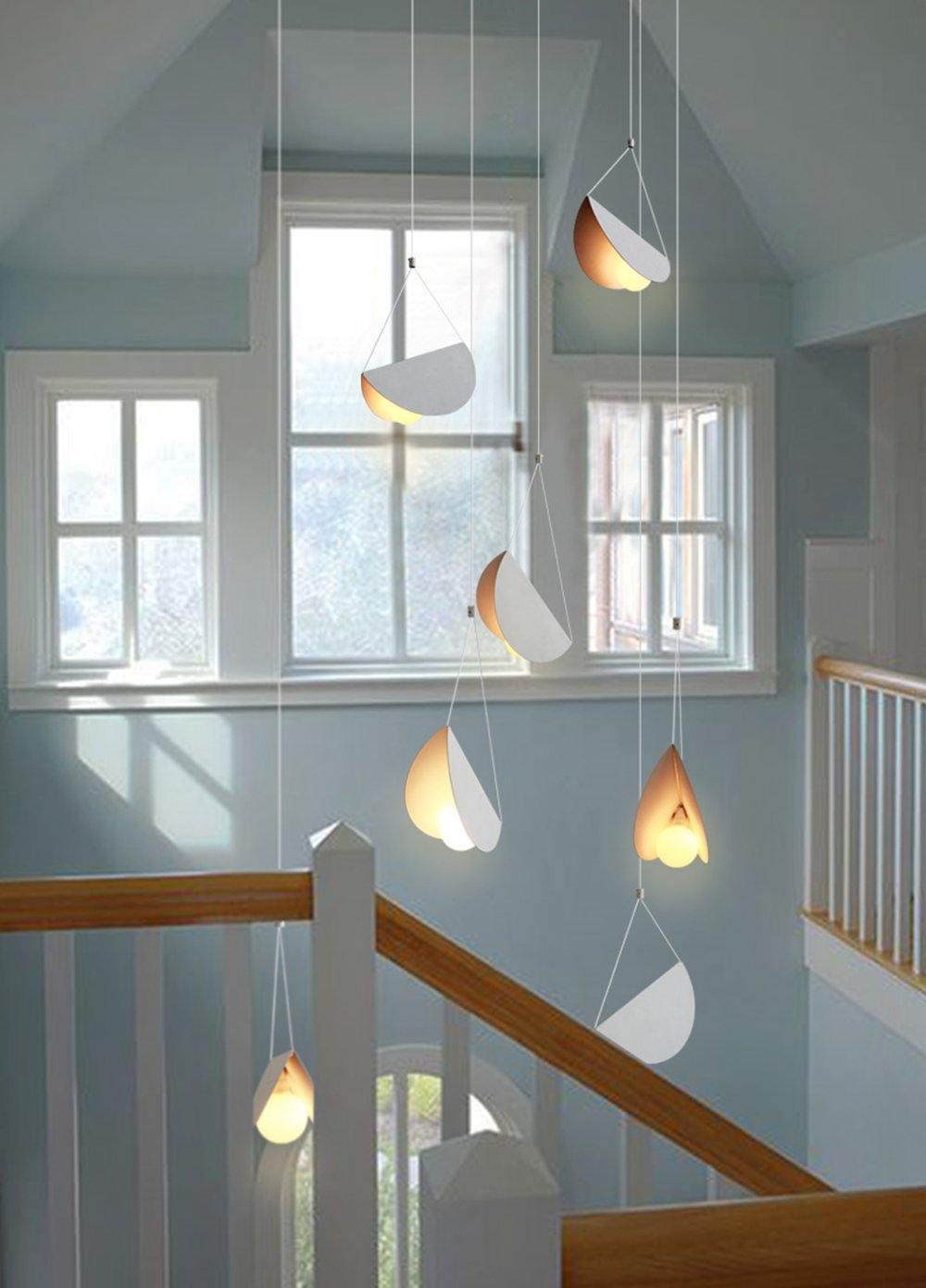 Modern Glider Pendant Light - Sleek Hanging Fixture for Kitchen Island, Dining Room & Bedroom - Adjustable Height LED Chandelier with Industrial Design
