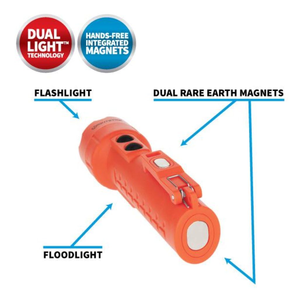Nightstick NSR-2522RM Rechargeable LED Flashlight with Red Lens - Bright Tactical Light for Camping, Hiking, Emergency & Outdoor Adventures
