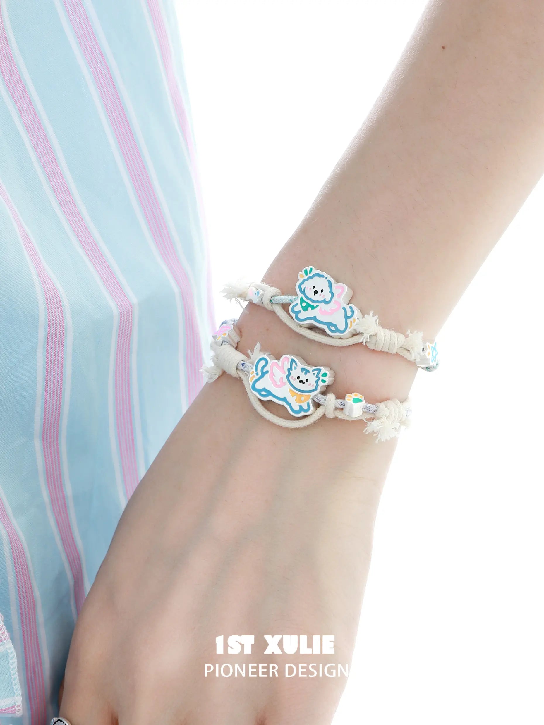 Angel Cuties Handwoven Cotton Rope Bracelet - Boho Chic Adjustable Wristband for Women | Perfect for Beach, Festival, and Everyday Wear