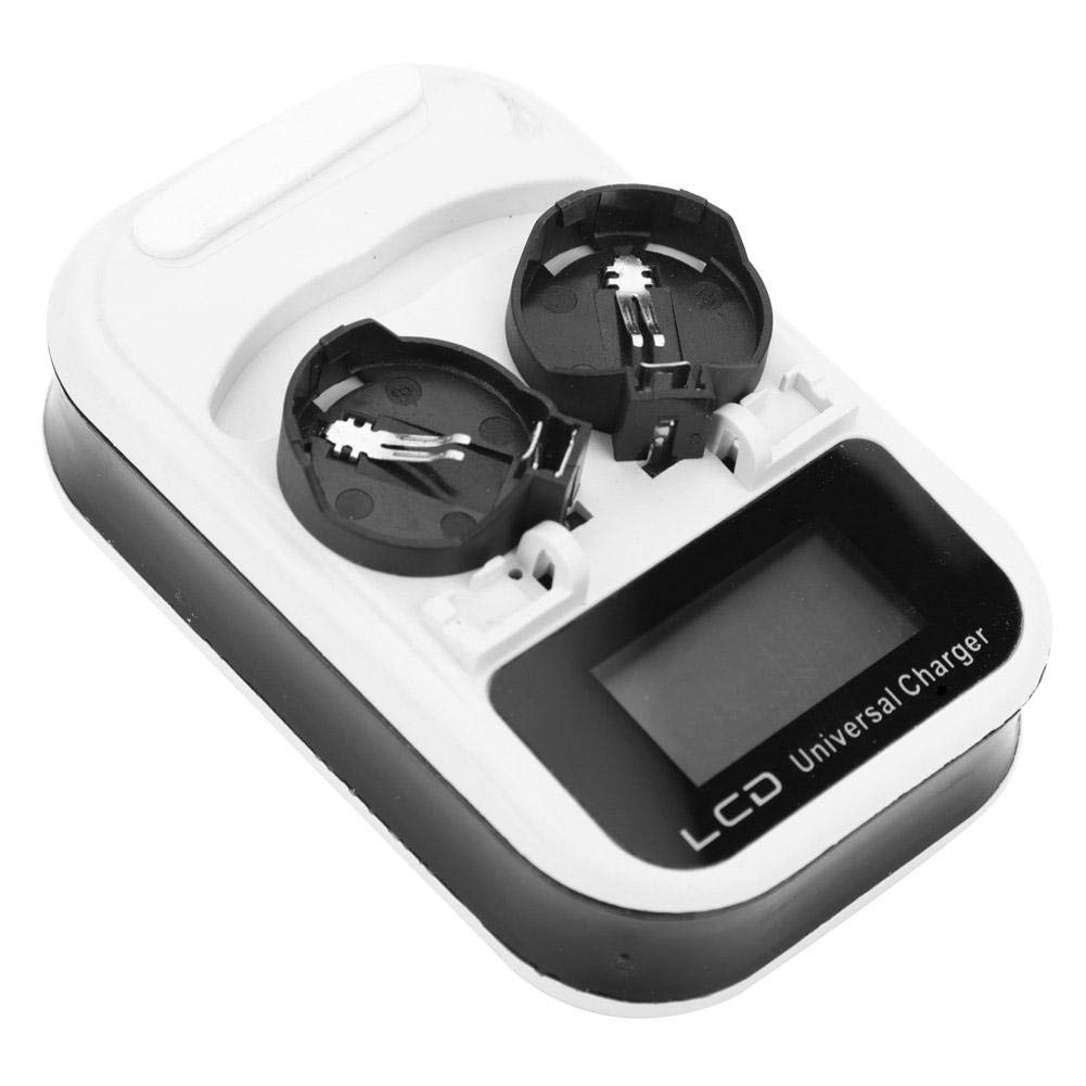 2Pcs Universal LCD Display Button Battery Charger for LIR2016/LIR2025/LIR2032/ML2025/ML2032 - 100-240V Rechargeable Li-ion Battery Charger with US Plug - Perfect for Watches, Calculators & Electronic Devices