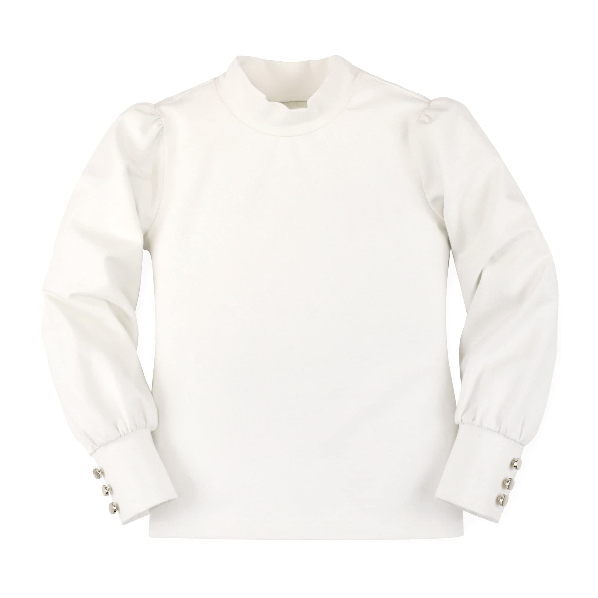 Hope & Henry Girls' Peter Pan Collar Blouse - Cute Short Sleeve Mix Media Top for Toddler & Kids - Perfect for School, Parties & Family Photos