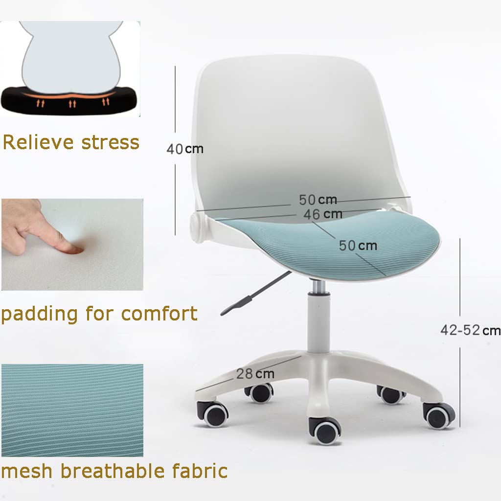Ergonomic Folding Office Chair with Swivel & Rollers - Comfortable, Easy to Install, Heavy Duty for Home & Workspace - Perfect for Small Spaces, Guest Seating & Temporary Workstations
