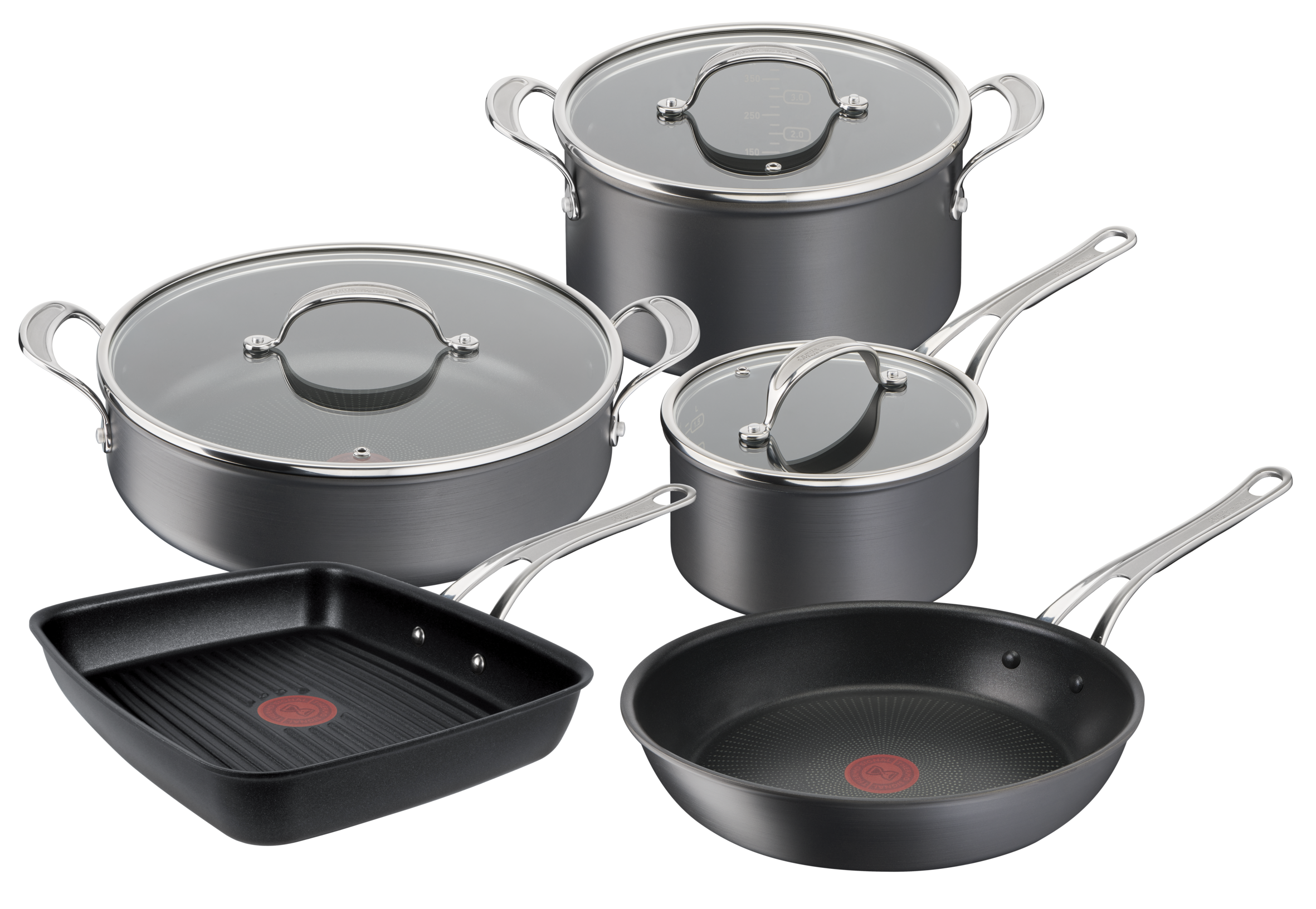 Jamie Oliver by Tefal Non-Stick Induction Cookware Set - 5-Piece Hard Anodized Pot and Pan Set for Professional Cooking | Perfect for Gas, Electric & Induction Stoves | Ideal for Home Chefs & Cooking Enthusiasts