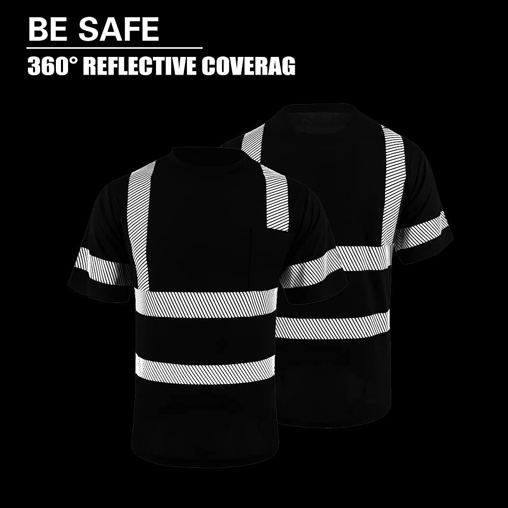 ANSI Class 3 Hi Vis Safety Shirts with Heat Transfer Reflective Strips - High Visibility Work Shirts for Men & Women - Ideal for Construction, Road Work & Nighttime Safety