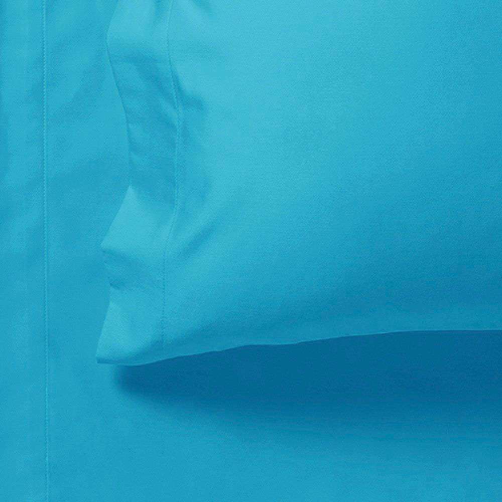 1000TC Ultra Soft King Size Fitted Sheet & 2 Pillowcases Set - Light Blue Luxury Bedding for Hotel, Home & Guest Room Use