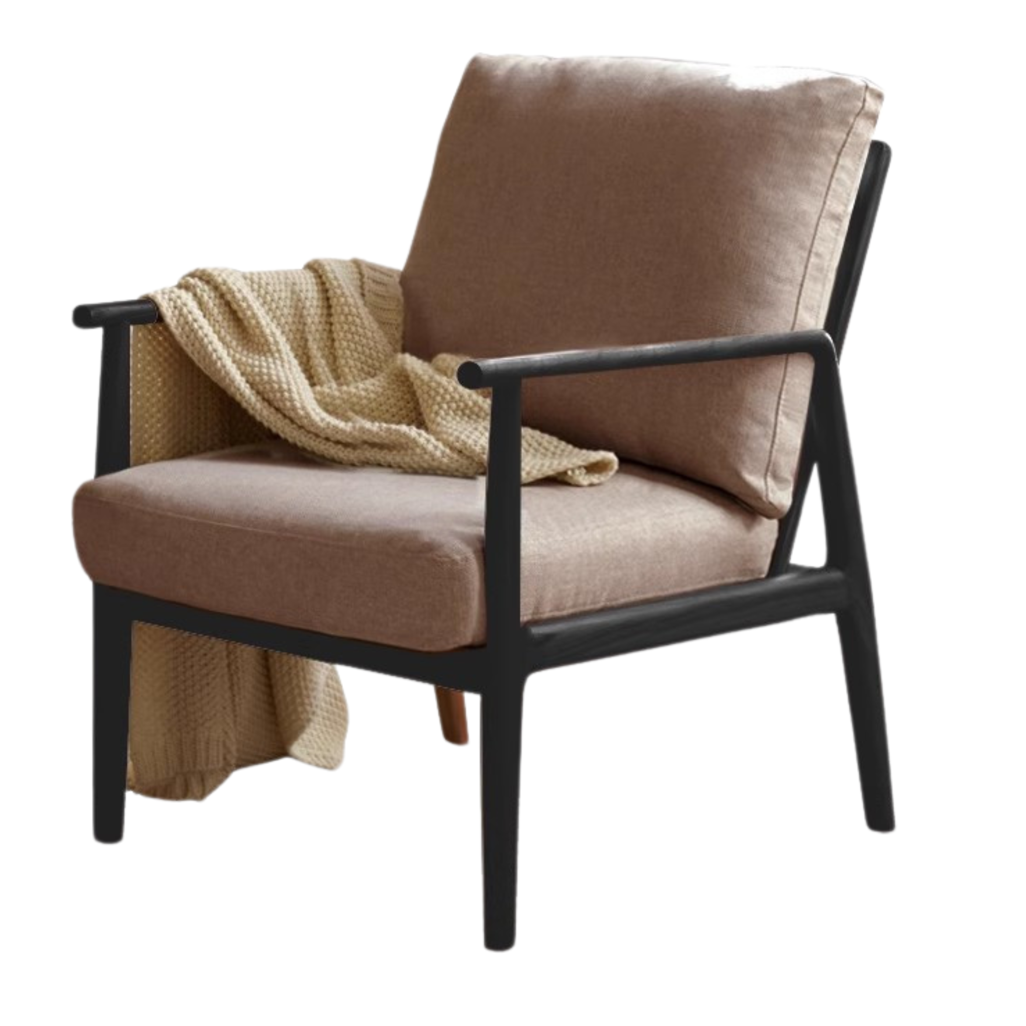 25.6x29.9x35.4 inch / 65x76x90сm / fabric smoked chestnut brown Oak smoked color / Oak sofa chair