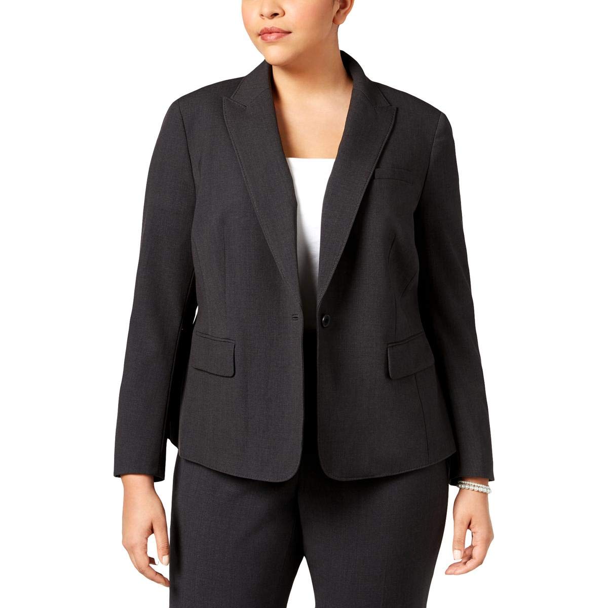 Anne Klein Women's Plus Size Solid 1 Button Blazer Jacket for Work, Office & Business Casual Outfits | Professional & Stylish Formal Wear