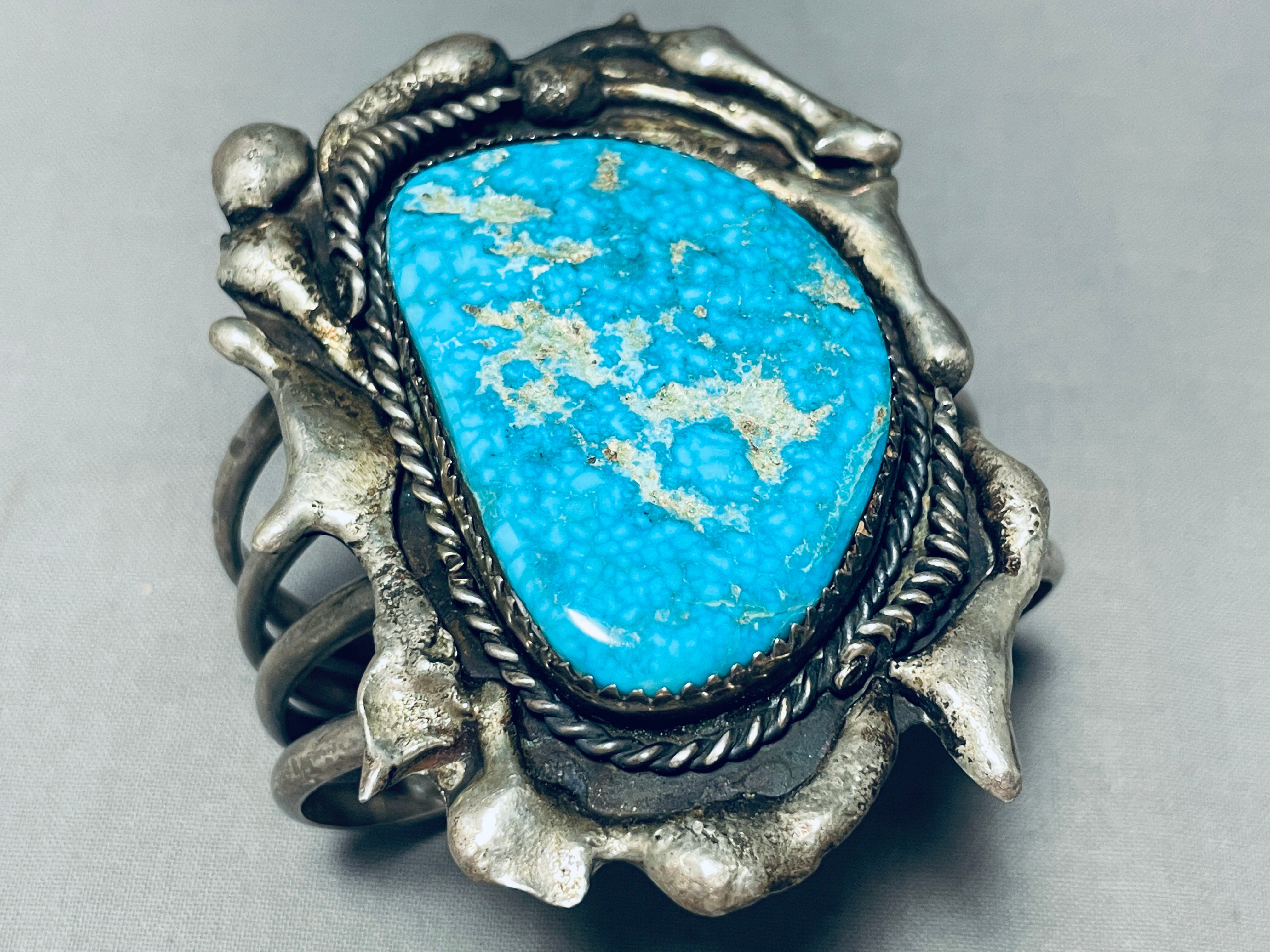 Vintage Navajo Turquoise Sterling Silver Bracelet - 103 Gram Handmade Native American Jewelry for Women, Boho Chic Accessory, Perfect for Festivals & Special Occasions
