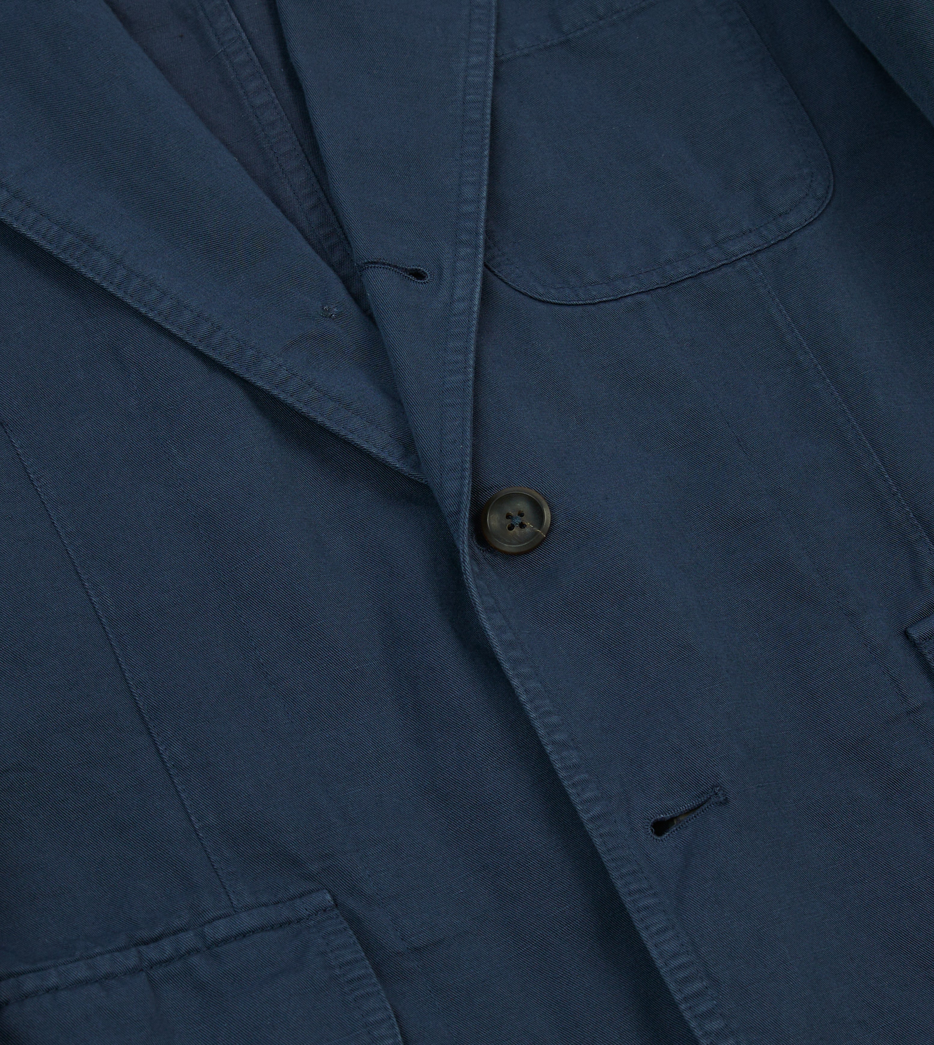Navy Blue Cotton Linen Blazer for Men - Classic Casual Sports Jacket with Notch Lapel | Perfect for Office, Weddings & Outdoor Events