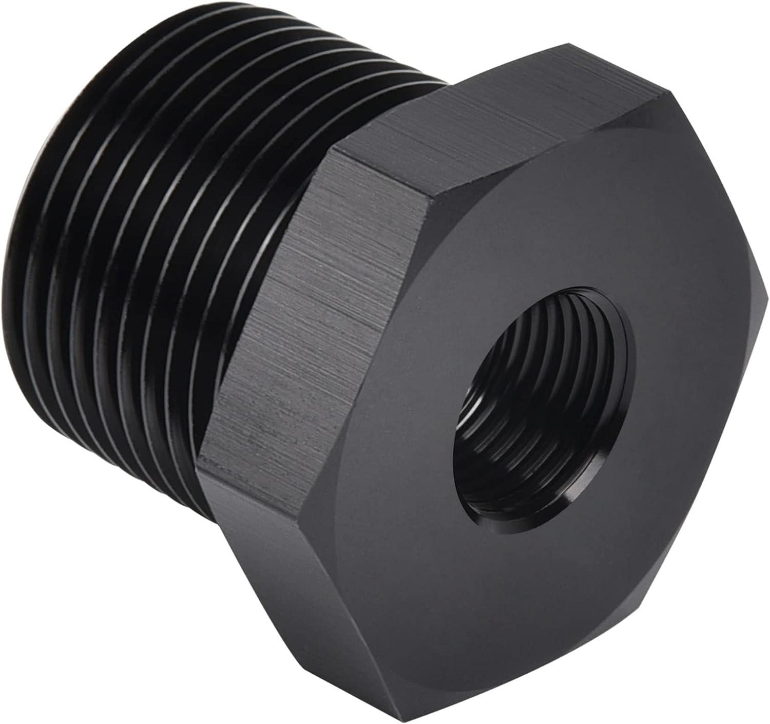 EVIL ENERGY NPT Male to NPT Female Reducer Bushing Fitting Adapter - Hex Aluminum Black - for Hydraulic Systems, Plumbing & Automotive Applications