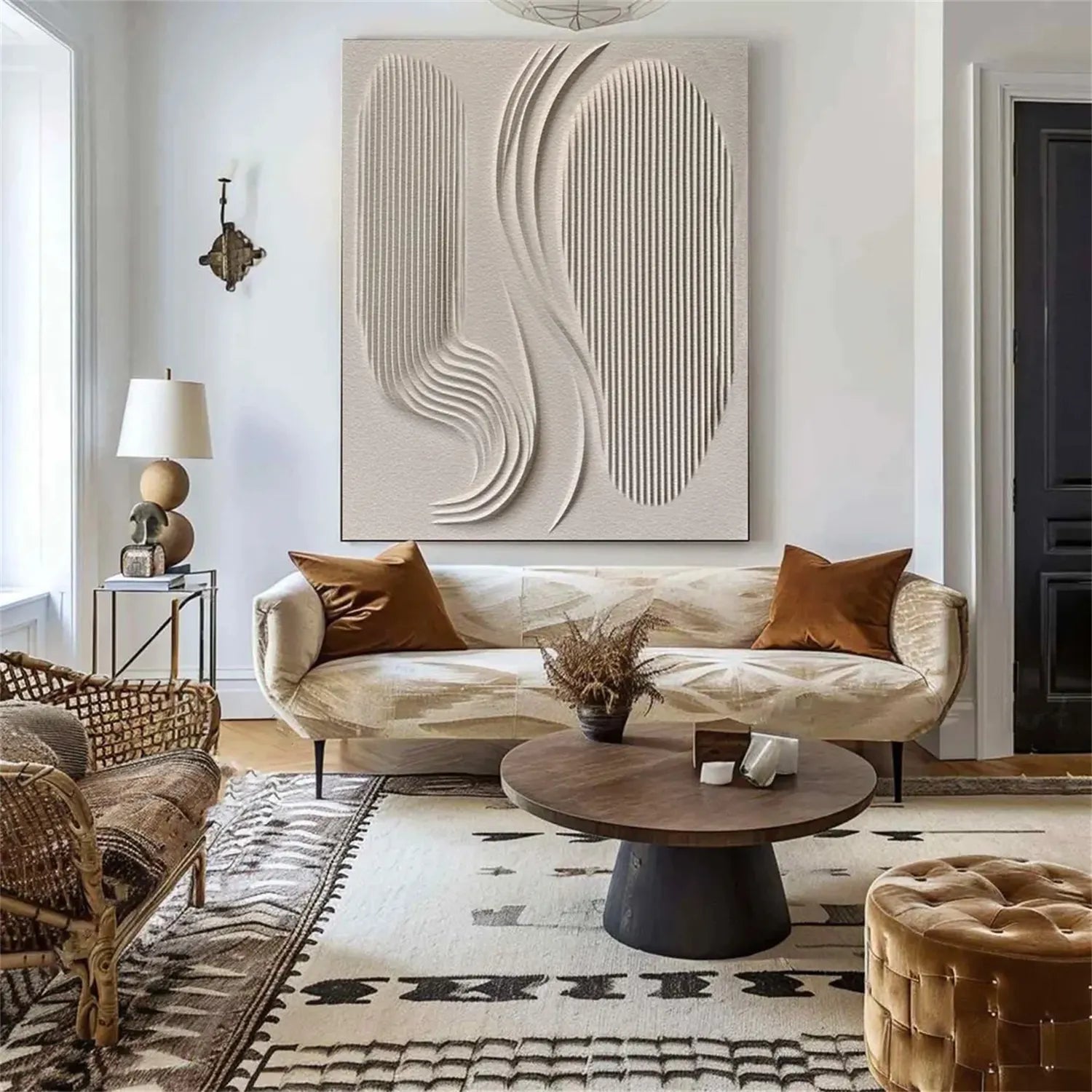 Beige & Brown Abstract Wall Art Print #BB112 - Modern Home Decor for Living Room, Bedroom & Office