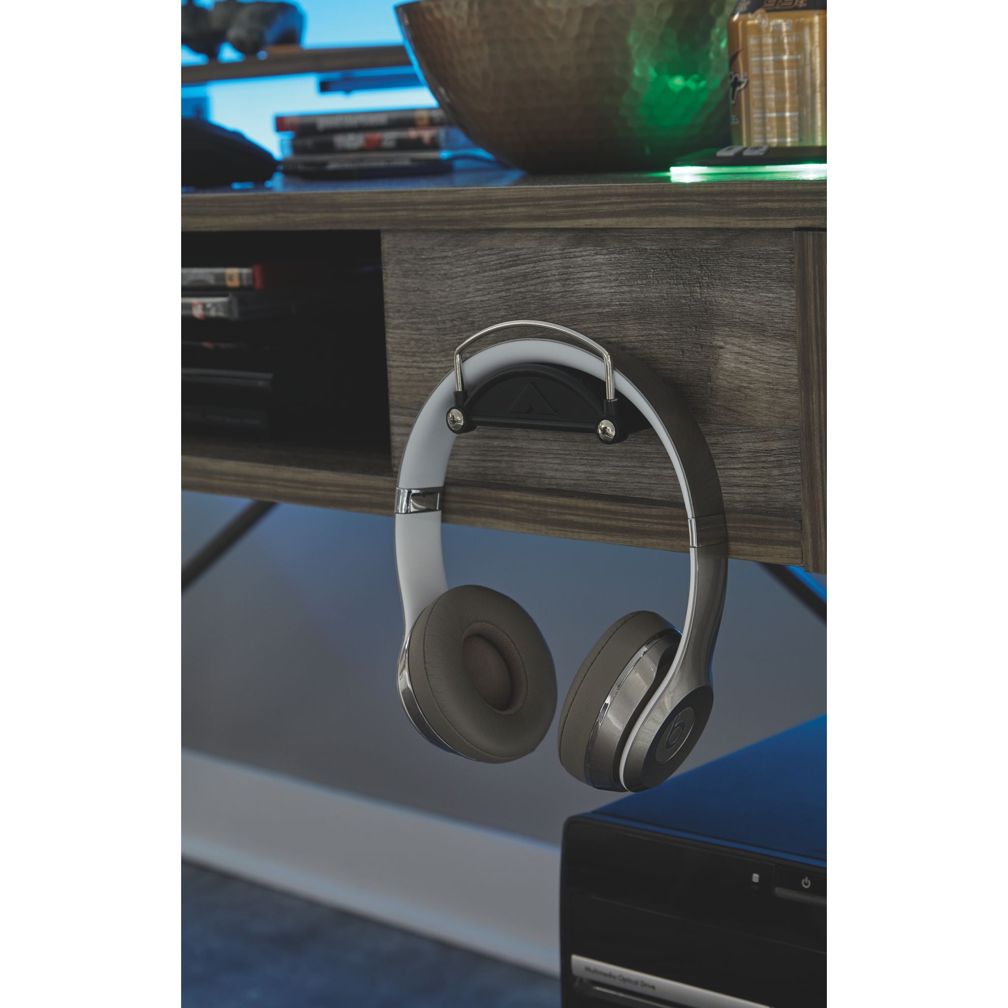 Barolli Gaming Desk - Gunmetal Finish, Ergonomic Design for PC & Console Gamers - Perfect for Home Office & Streaming Setup