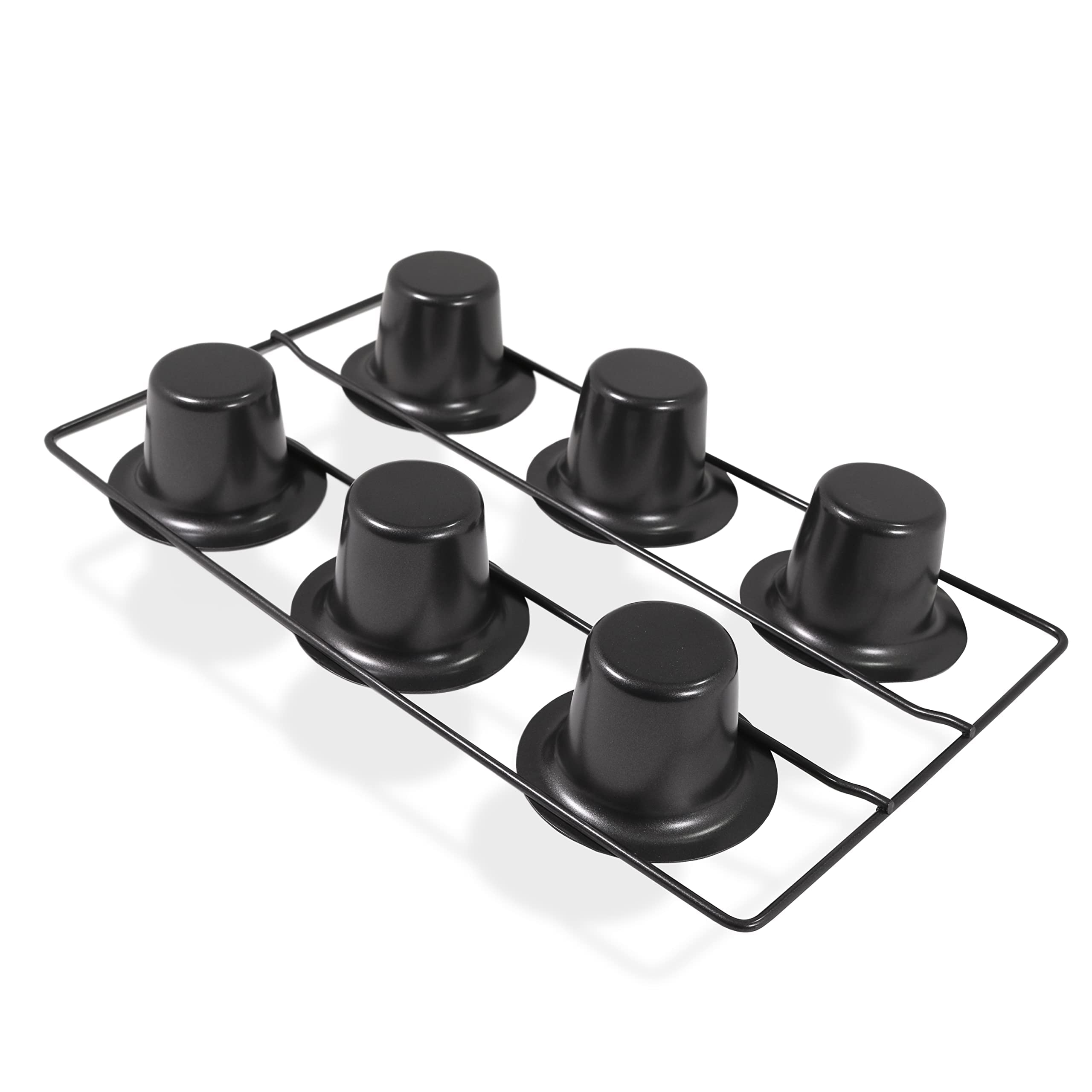6-Cup Nonstick Popover Baking Pan with Honeycomb Heat Resistant Silicone Mat - Perfect for Muffins, Yorkshire Puddings & Breakfast Pastries
