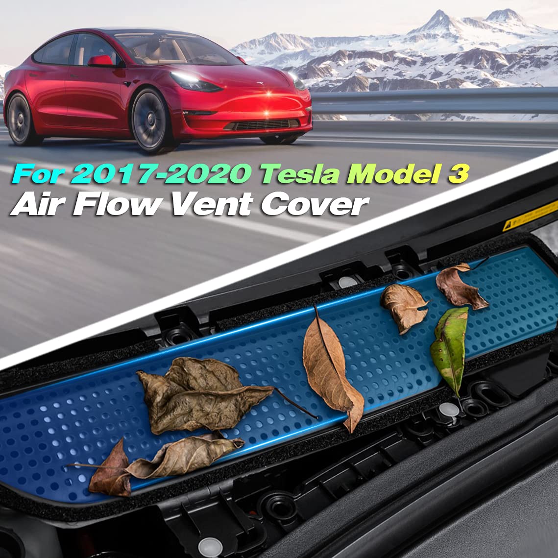 KEYOOG ABS Plastic Air Intake Grille Cover for Tesla Model 3 (2017-2020) - Vent Protection Mesh Guard Against Leaves, Insects & Debris | Durable Inlet Cover for Enhanced Airflow & Engine Protection