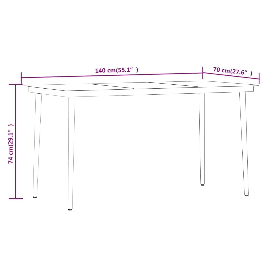 vidaXL 5-Piece Patio Dining Set - Outdoor Garden, Lawn, Yard, Balcony Furniture with Table & Chairs in Gray & Black | Perfect for Backyard BBQs, Poolside Relaxation & Al Fresco Dining