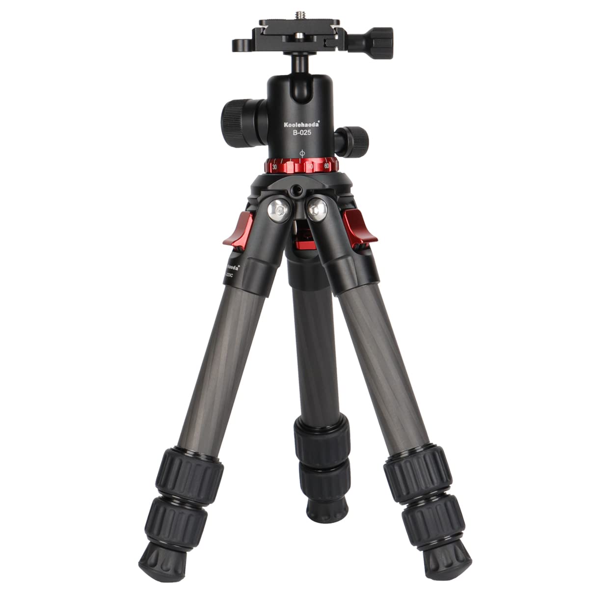 Koolehaoda Carbon Fiber Camera Tripod - Portable Compact Travel Tripod with 360° Ballhead, Mini Desktop Tripod for DSLR/Mirrorless Cameras (Max Load 22lbs/10kg) - Perfect for Travel, Vlogging & Outdoor Photography