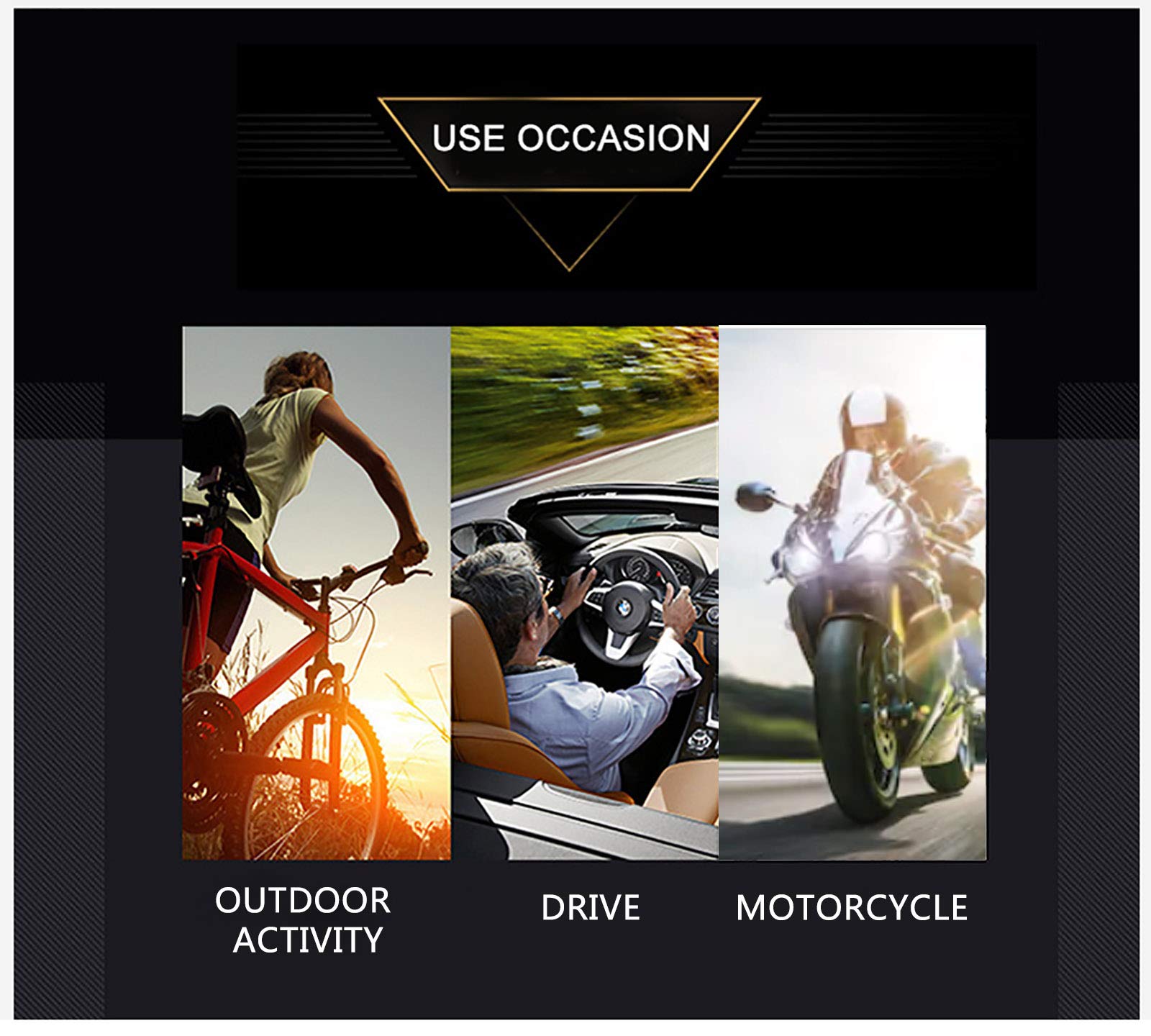 UV Protection Fashion Motorcycle Sunglasses for Men & Women - Stylish Wrap Design for Riding, Driving, and Outdoor Activities