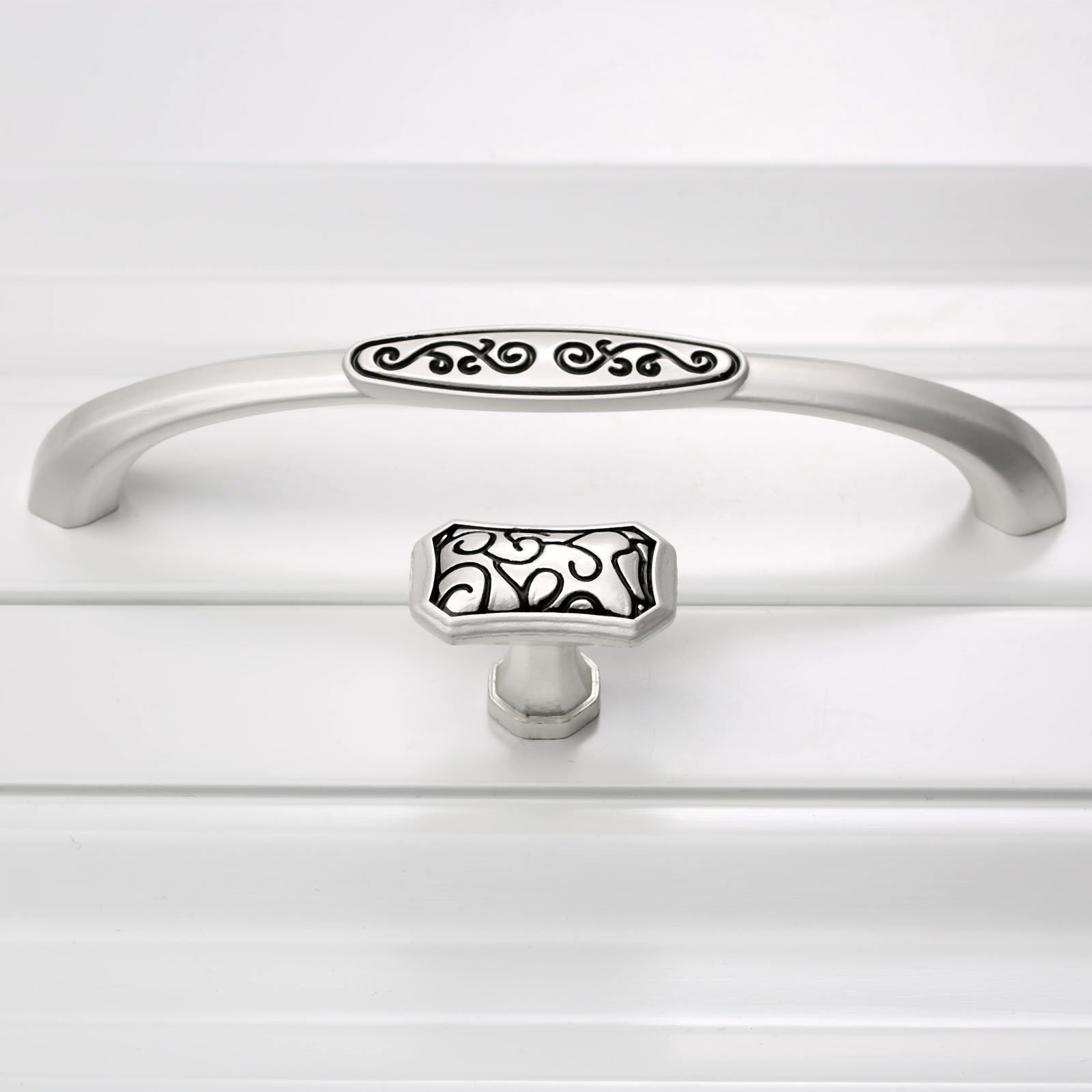 6-Pack Zinc Alloy Cabinet Handles & Drawer Pulls - Single Hole (96mm/128mm) - Modern Wardrobe & Closet Hardware for Bedroom Furniture & Home Decor - Perfect for Kitchen Cabinets, Dressers, and Storage Units