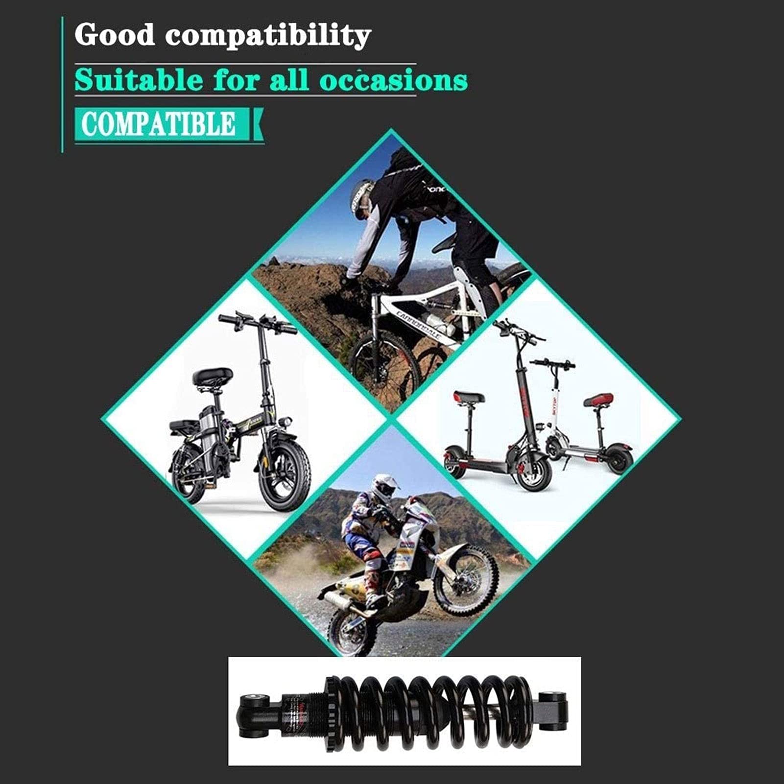 Premium 150mm Mountain Bike Rear Shock Absorber - Adjustable Air Spring Suspension for Downhill & Trail Bikes (750Lbs Capacity) | Durable MTB Suspension for Rough Terrains & Off-Road Adventures