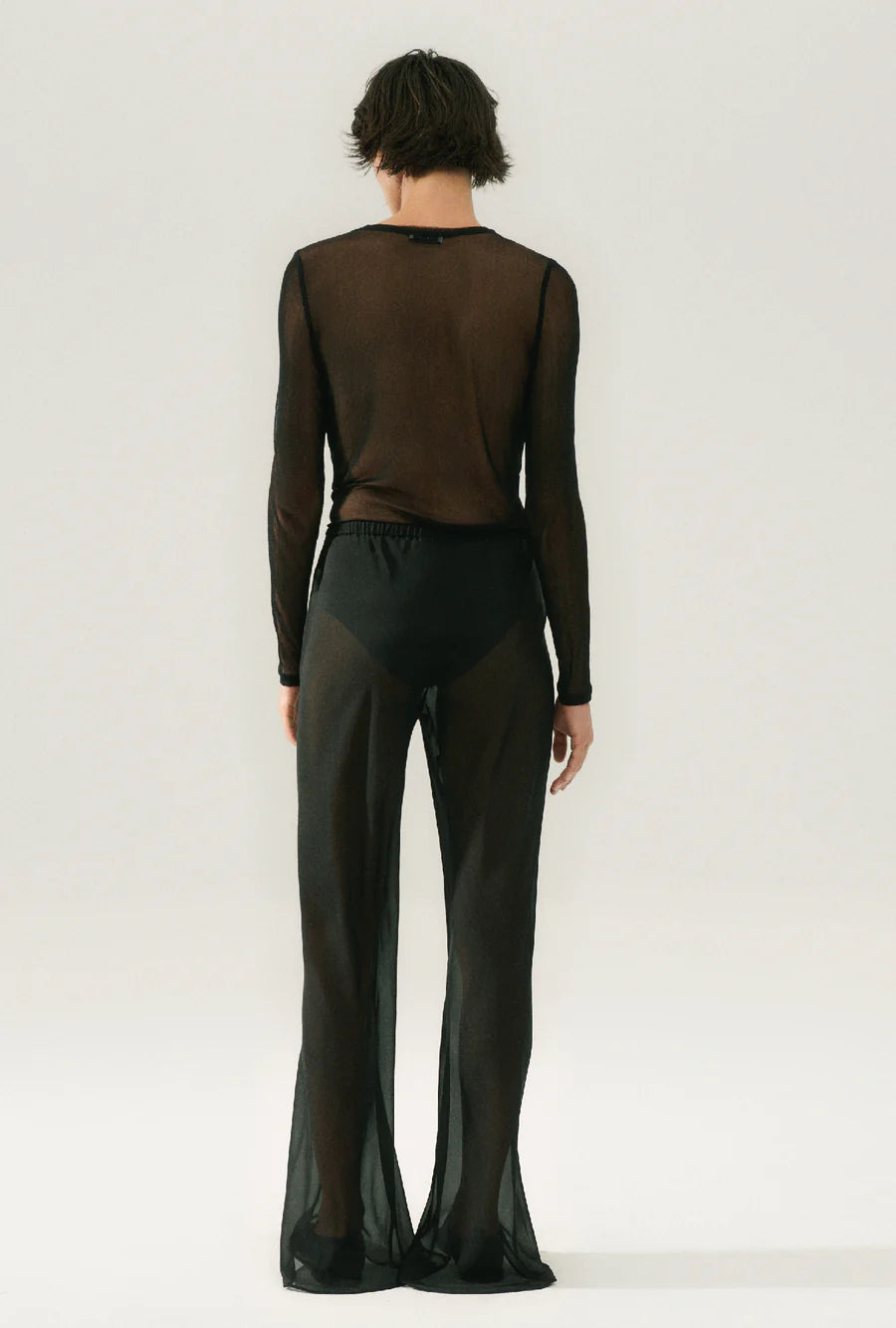 Chiffon Bias Cut Pants for Women - Elegant Black Flowy Trousers for Casual Wear, Office & Evening Outfits