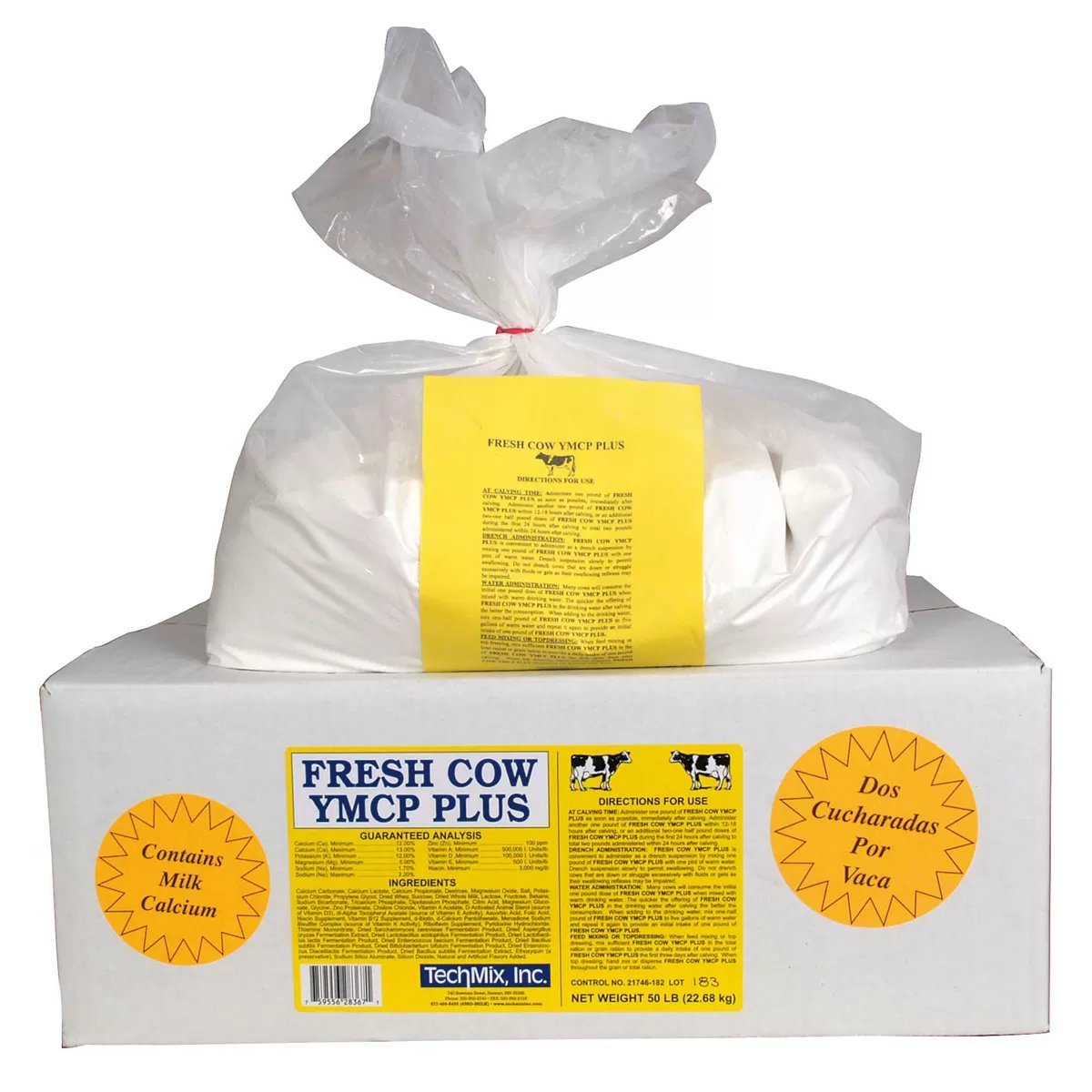 Fresh Cow YMCP Plus® Dairy Mineral Supplement by TechMix - Boost Milk Production & Herd Health for Dairy Cows - Ideal for Lactating Cows & Breeding Herds