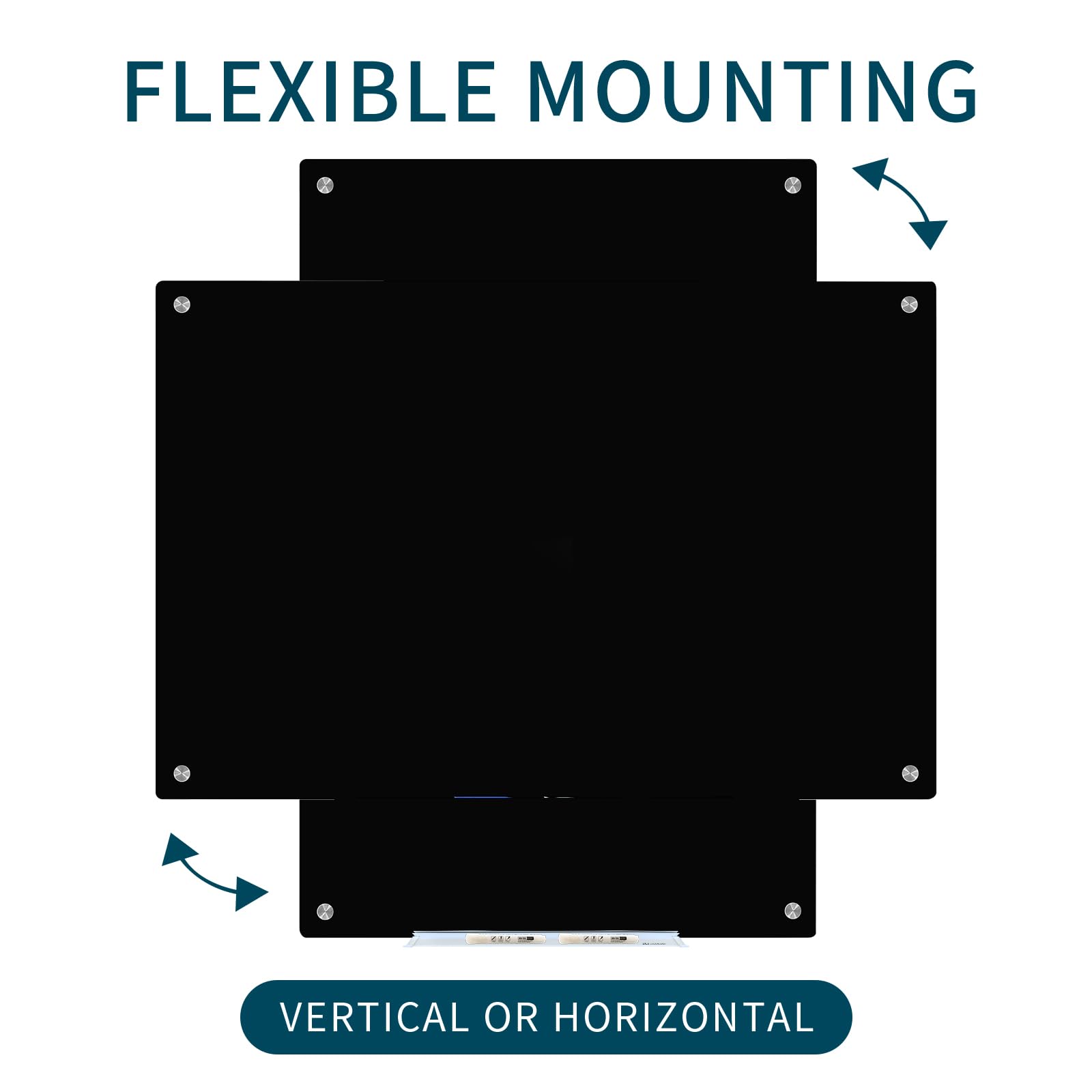 Premium 3' x 2' Magnetic Glass Whiteboard - Black Frameless Tempered Glass Dry Erase Board for Home Office, Classroom & School | Includes Magnets, Markers, Eraser & Marker Tray | Perfect for Presentations, Brainstorming & Home Decor