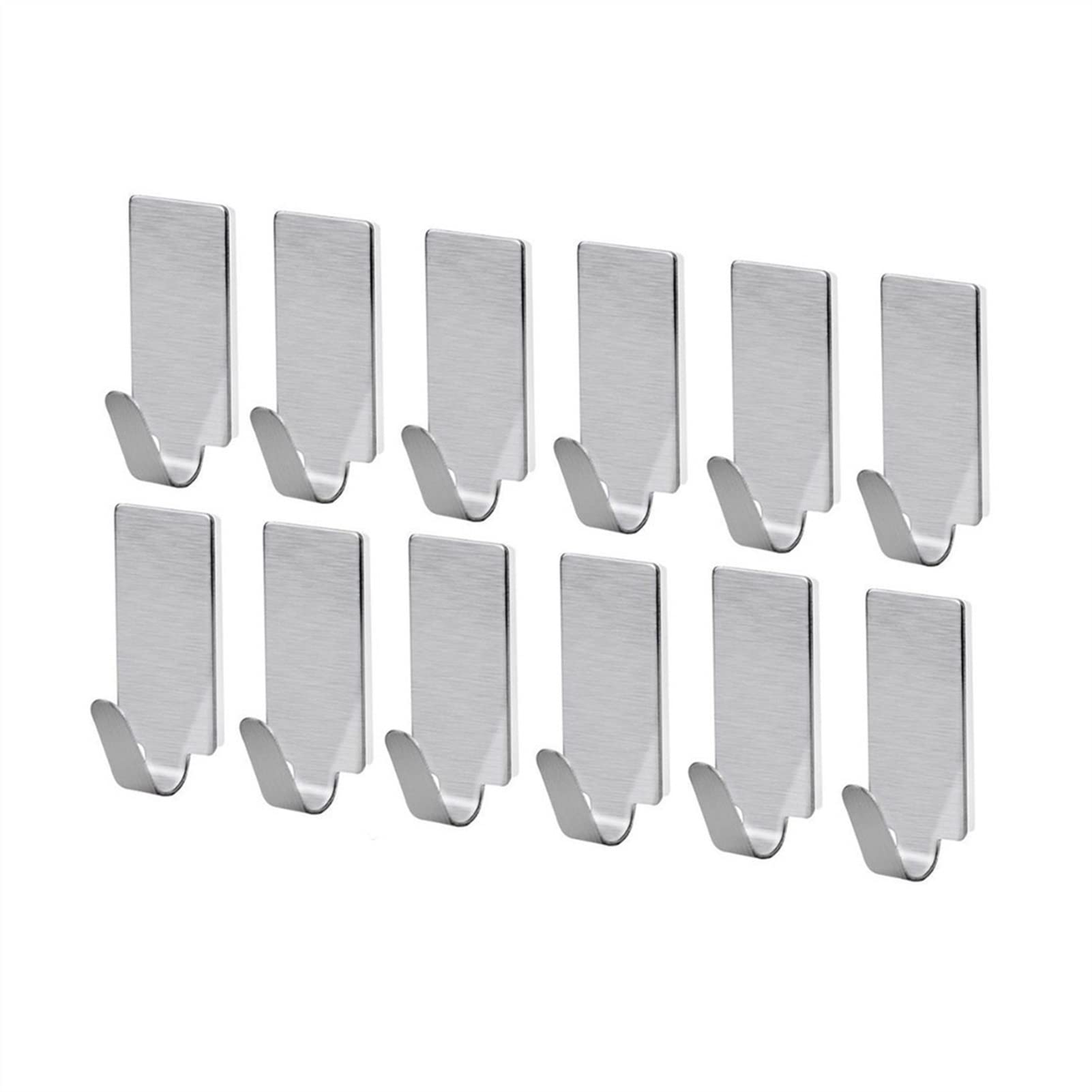 12-Piece Adhesive Wall Hooks - Heavy Duty Coat Rack for Entryway, Towel Hanger for Bathroom & Kitchen, Space-Saving Storage for Hats, Bags & Robes (Easy Assembly) - Perfect for Small Apartments & Dorm Rooms