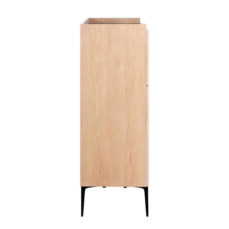 BROGAN 100cm Tall Sideboard Buffet Cabinet - Natural Wood Finish for Dining Room, Living Room & Entryway Storage
