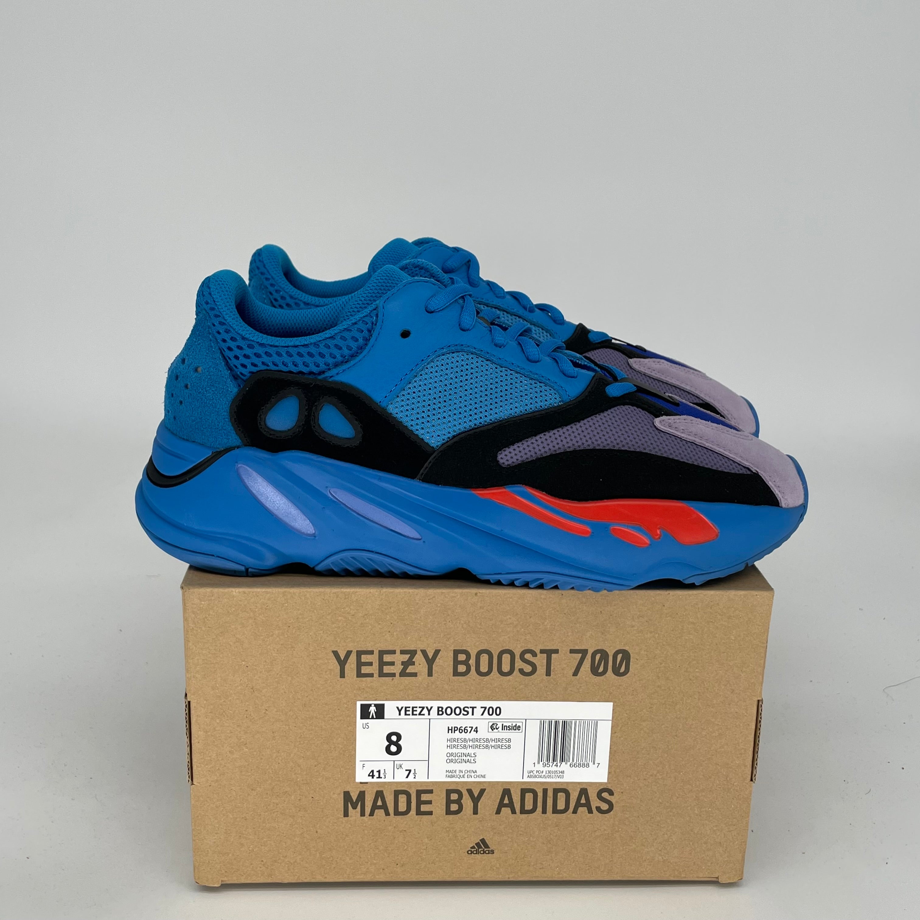 Adidas Yeezy 700 Hi-Res Blue Men's Sneakers Size 8 | HP6674 | Running, Casual & Streetwear Fashion